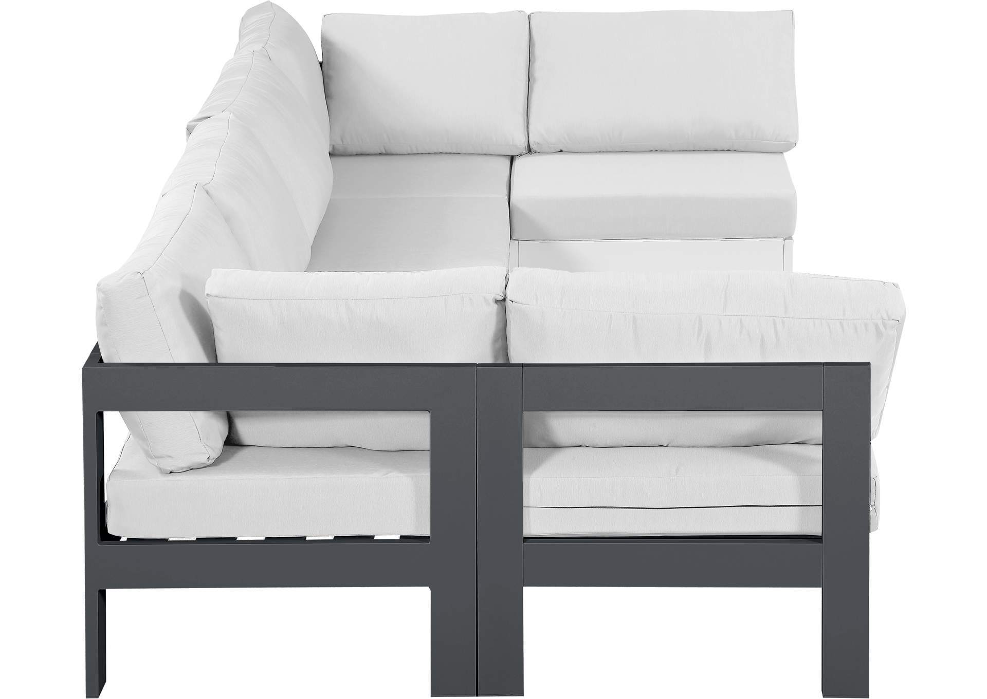 Nizuc White Water Resistant Fabric Outdoor Patio Modular Sectional,Meridian Furniture