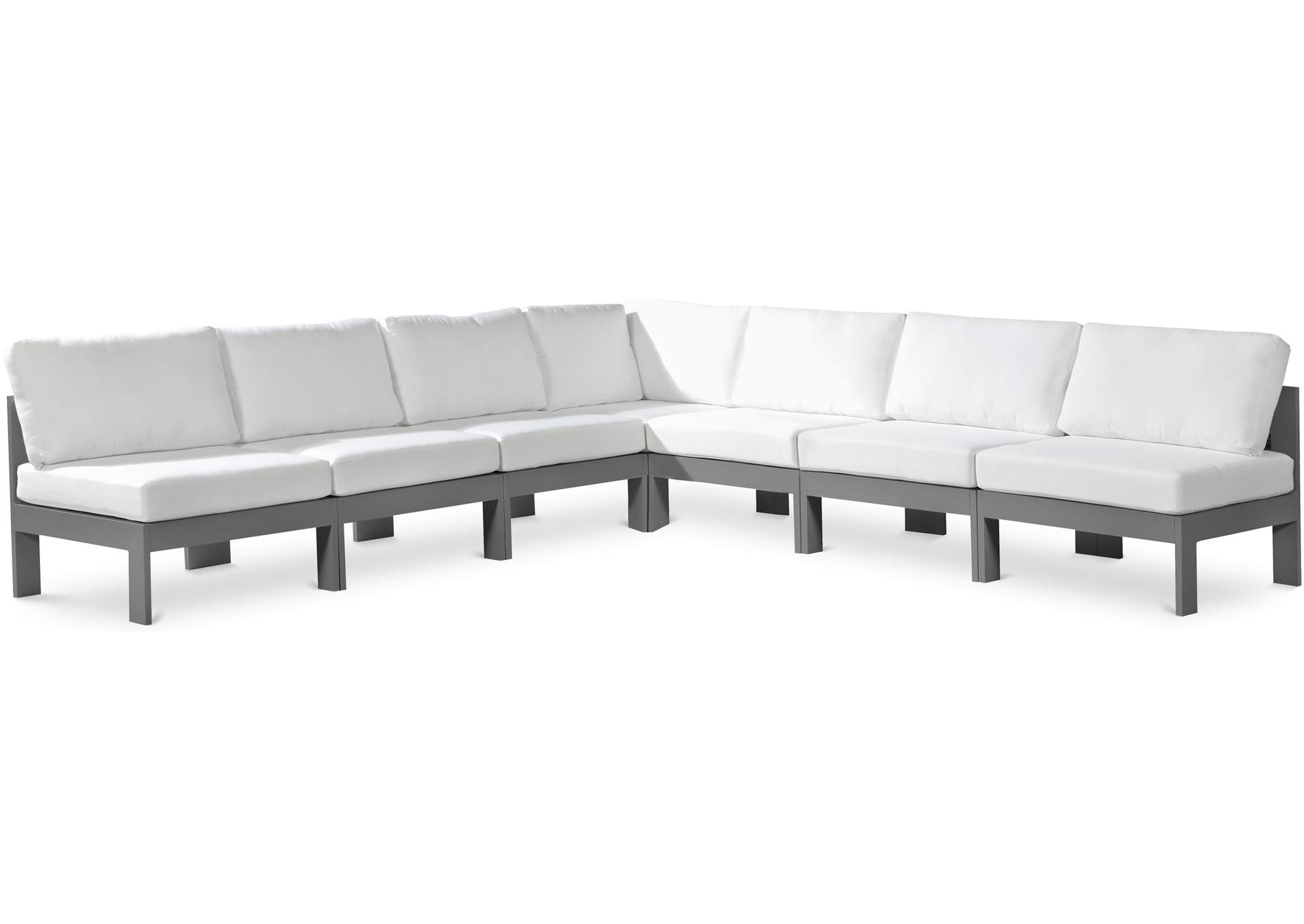 Nizuc White Water Resistant Fabric Outdoor Patio Modular Sectional,Meridian Furniture