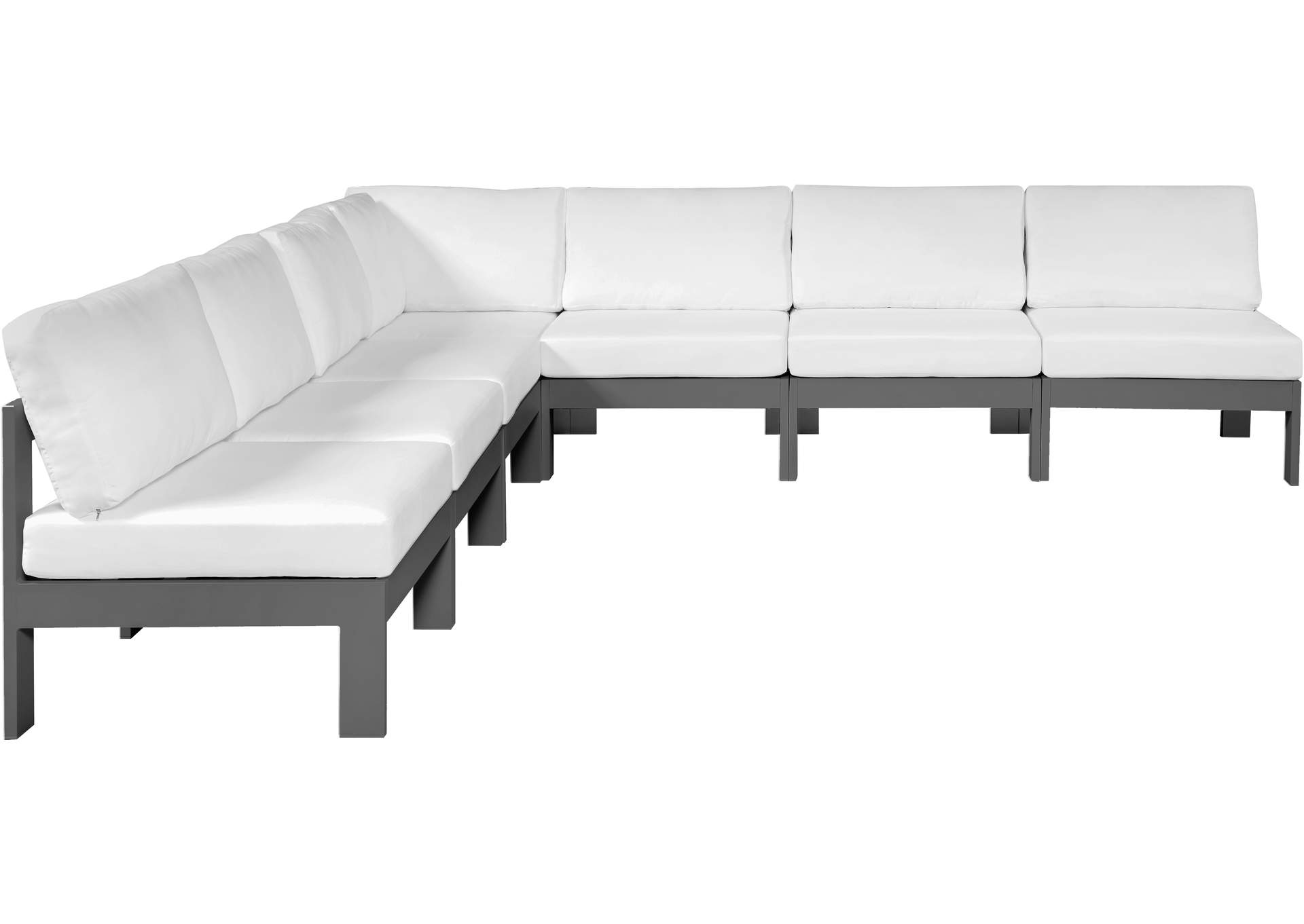 Nizuc White Water Resistant Fabric Outdoor Patio Modular Sectional,Meridian Furniture