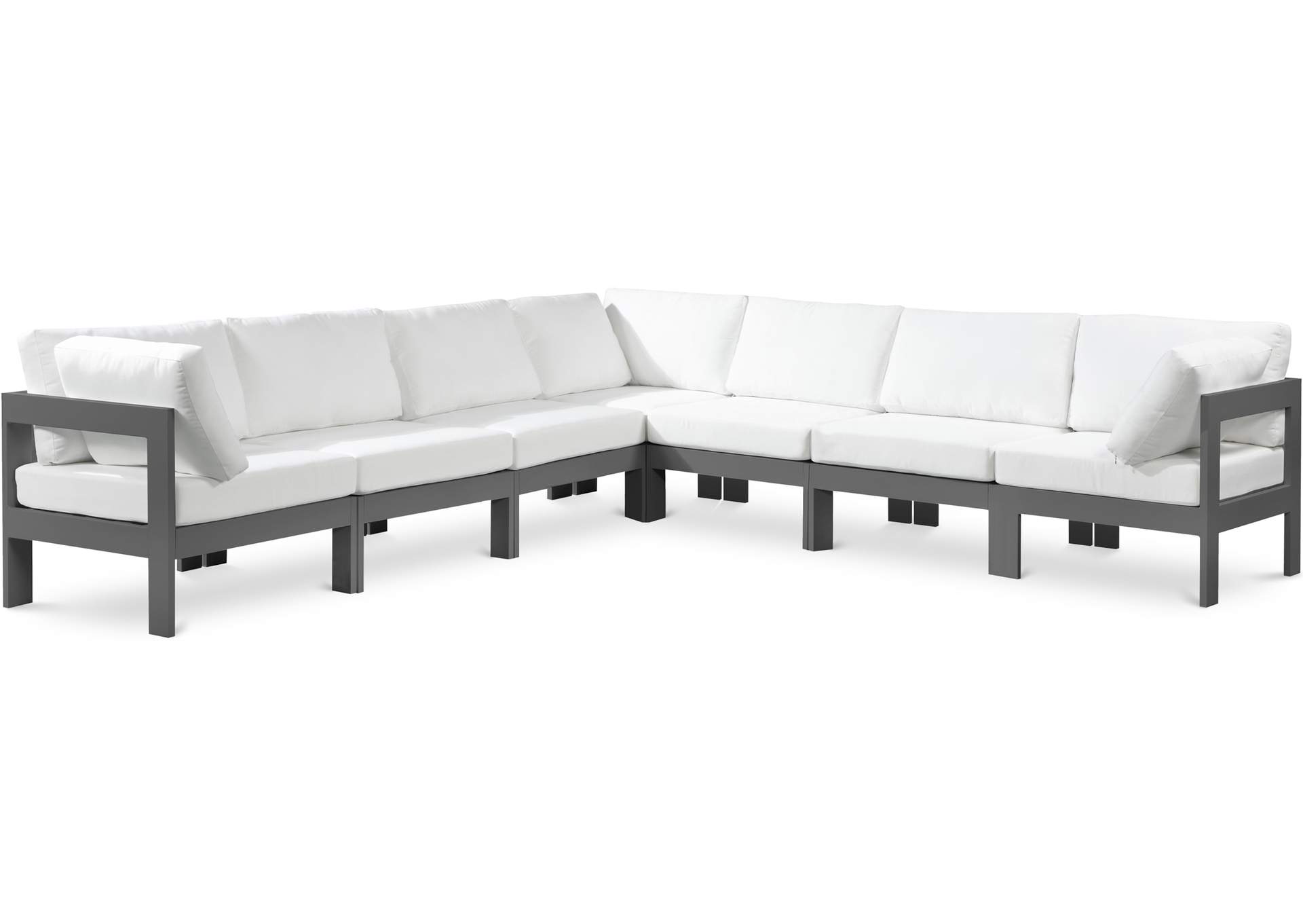 Nizuc White Water Resistant Fabric Outdoor Patio Modular Sectional,Meridian Furniture