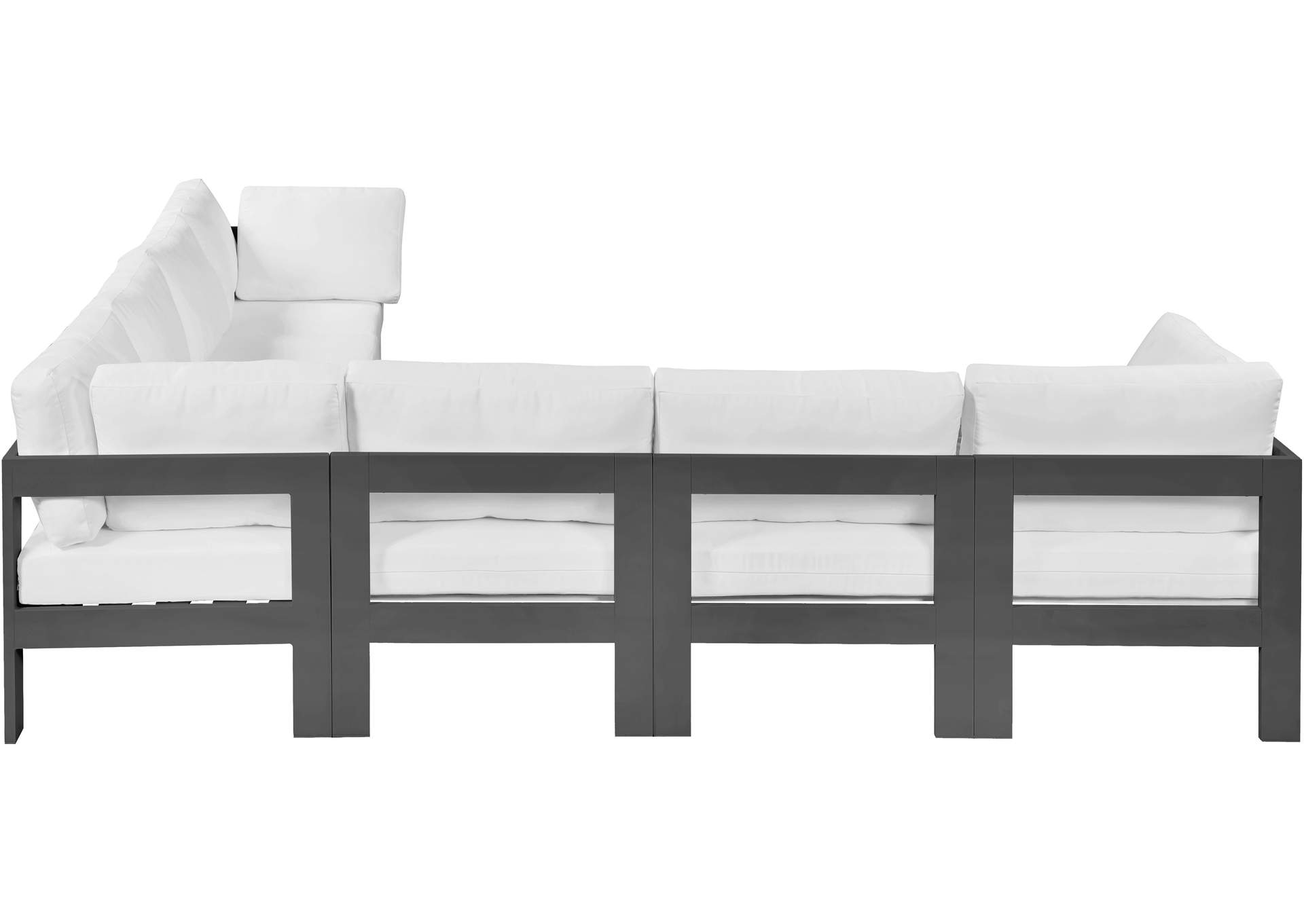 Nizuc White Water Resistant Fabric Outdoor Patio Modular Sectional,Meridian Furniture