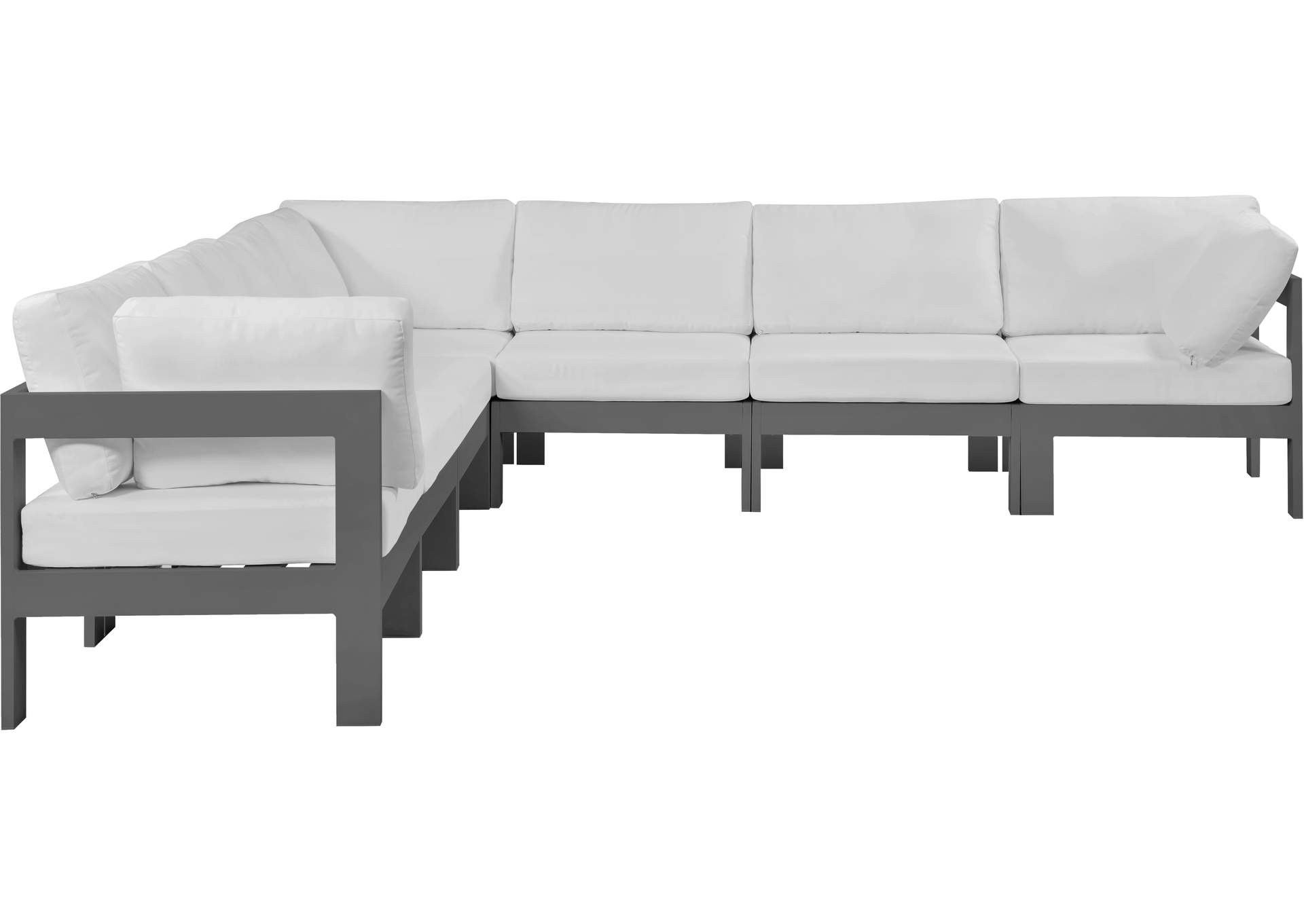 Nizuc White Water Resistant Fabric Outdoor Patio Modular Sectional,Meridian Furniture