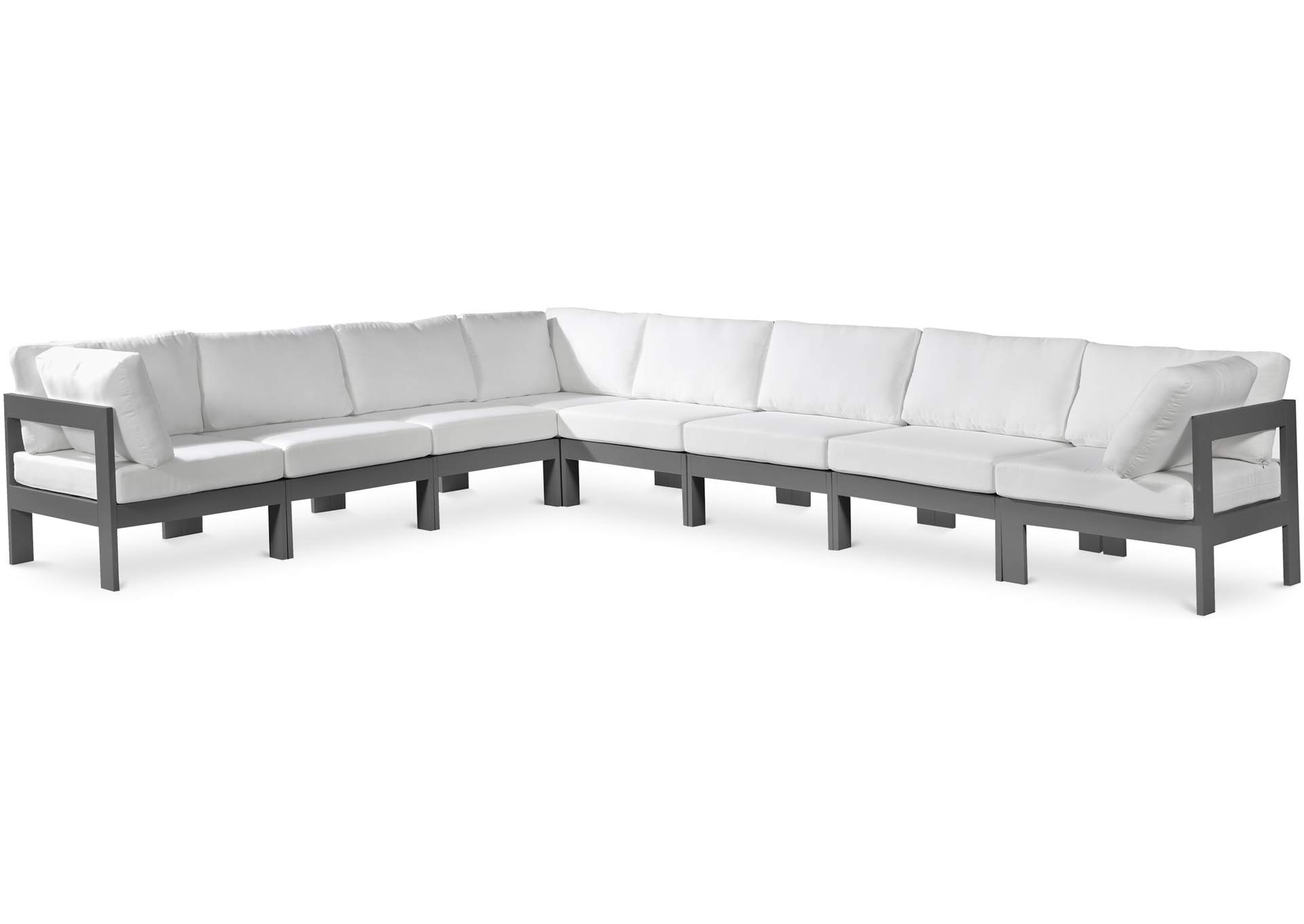 Nizuc White Water Resistant Fabric Outdoor Patio Modular Sectional,Meridian Furniture