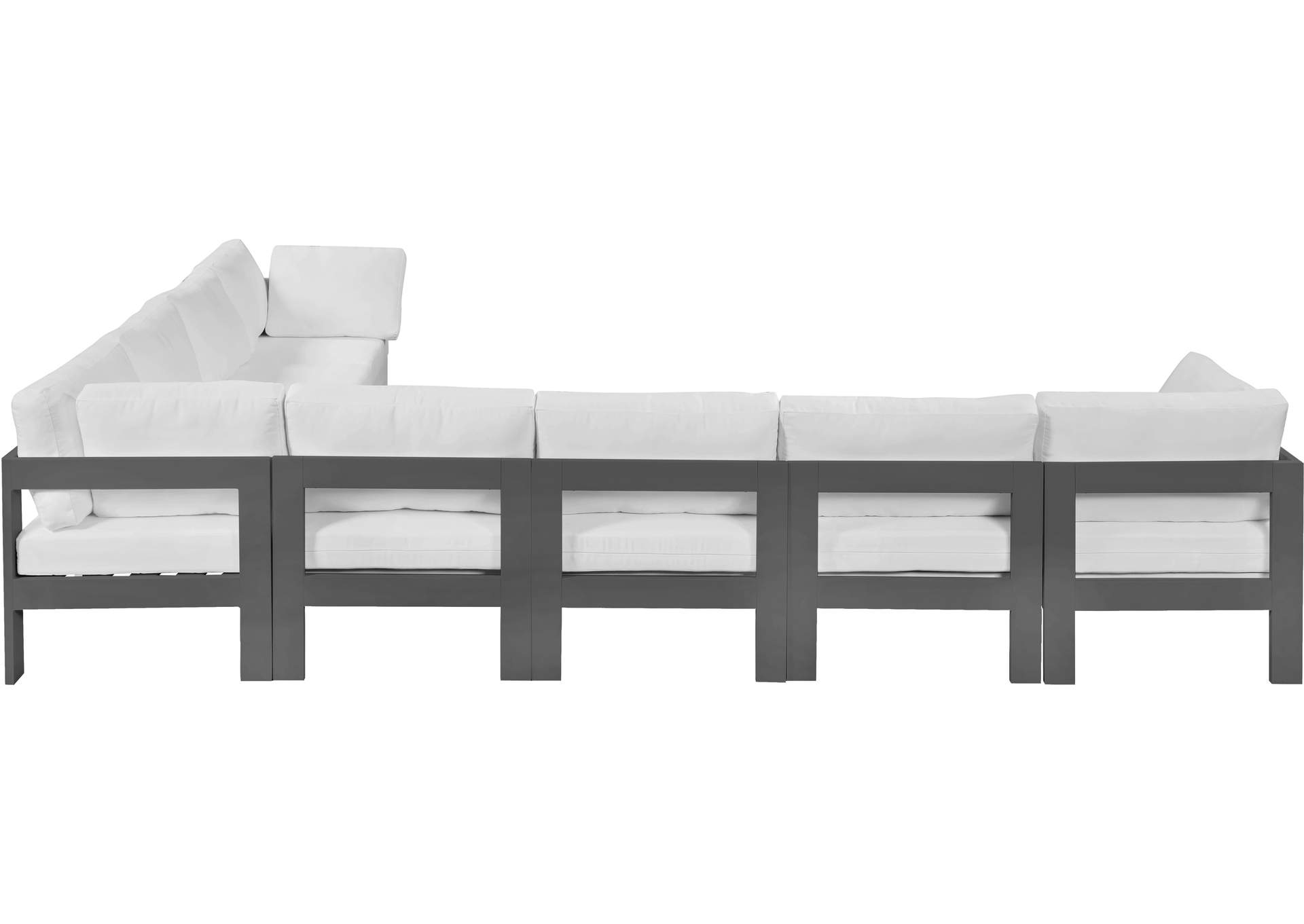 Nizuc White Water Resistant Fabric Outdoor Patio Modular Sectional,Meridian Furniture