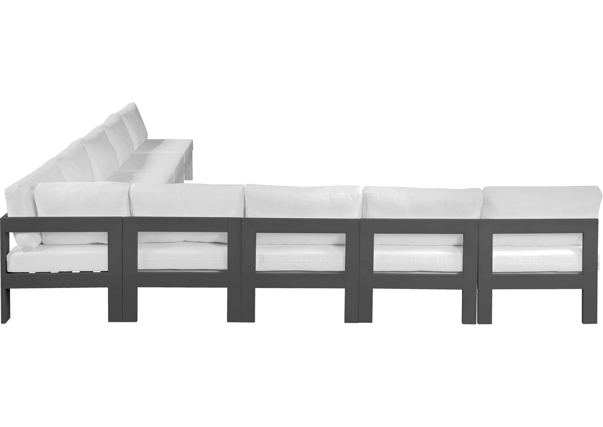 Nizuc White Water Resistant Fabric Outdoor Patio Modular Sectional,Meridian Furniture