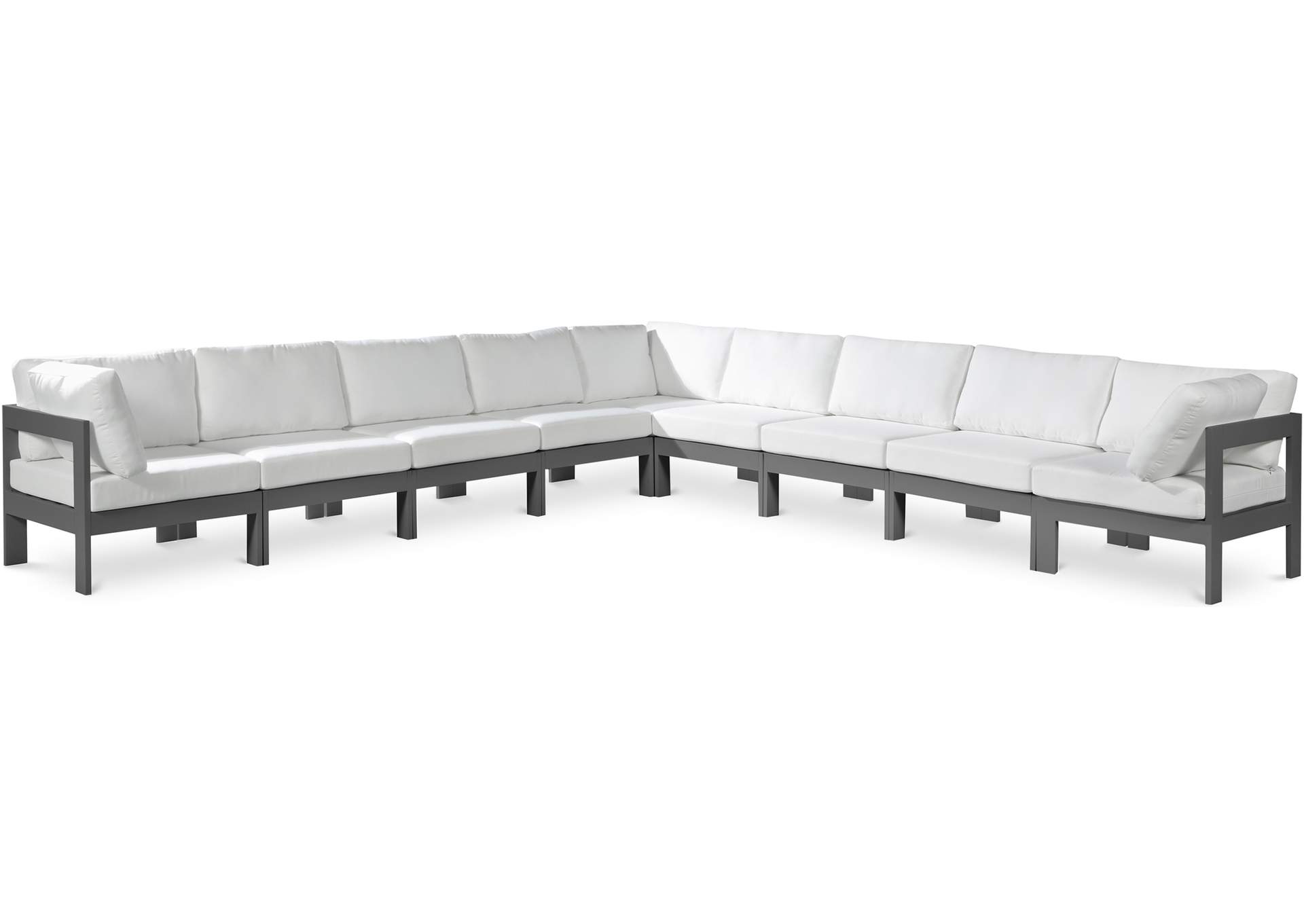 Nizuc White Water Resistant Fabric Outdoor Patio Modular Sectional,Meridian Furniture