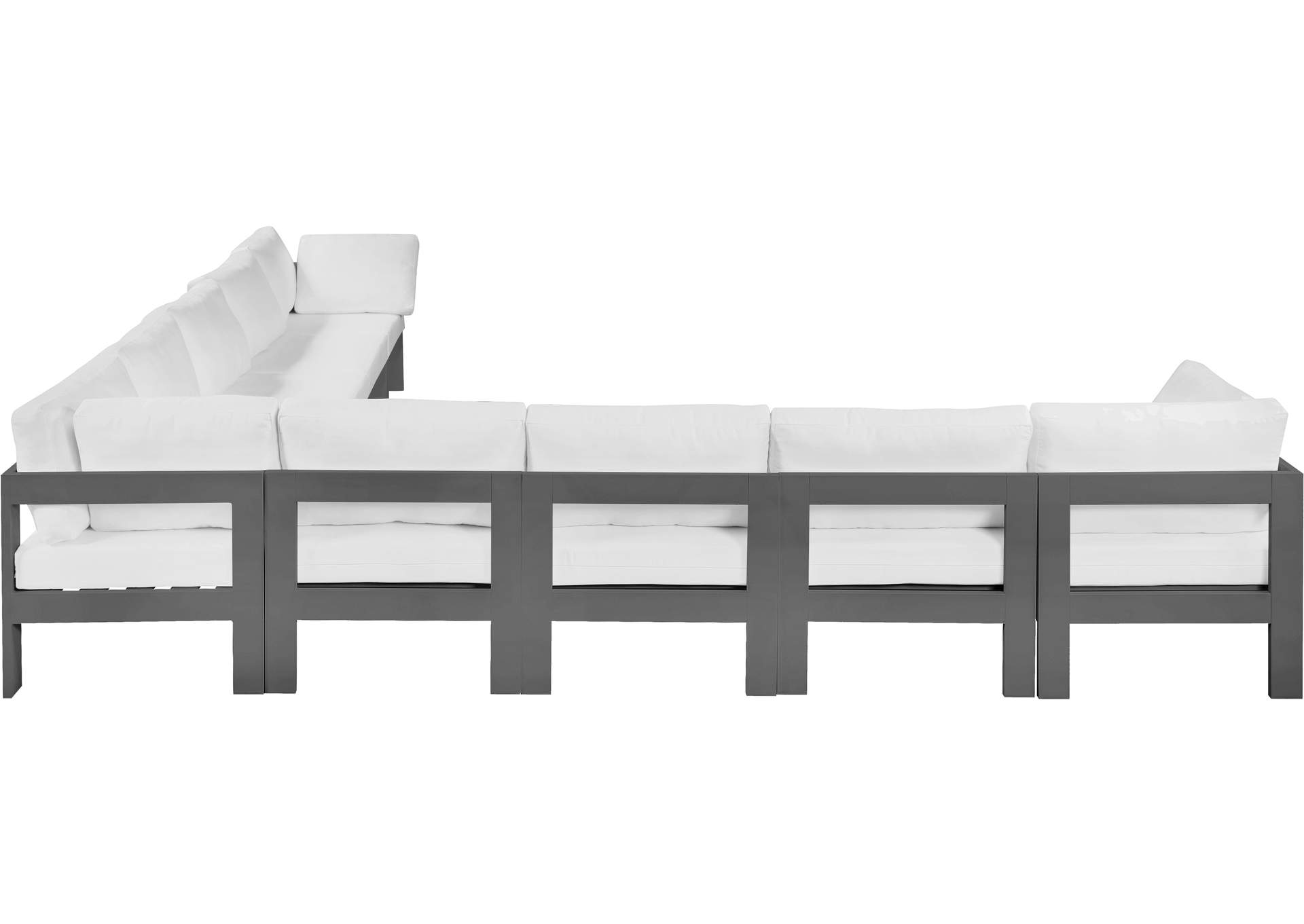 Nizuc White Water Resistant Fabric Outdoor Patio Modular Sectional,Meridian Furniture