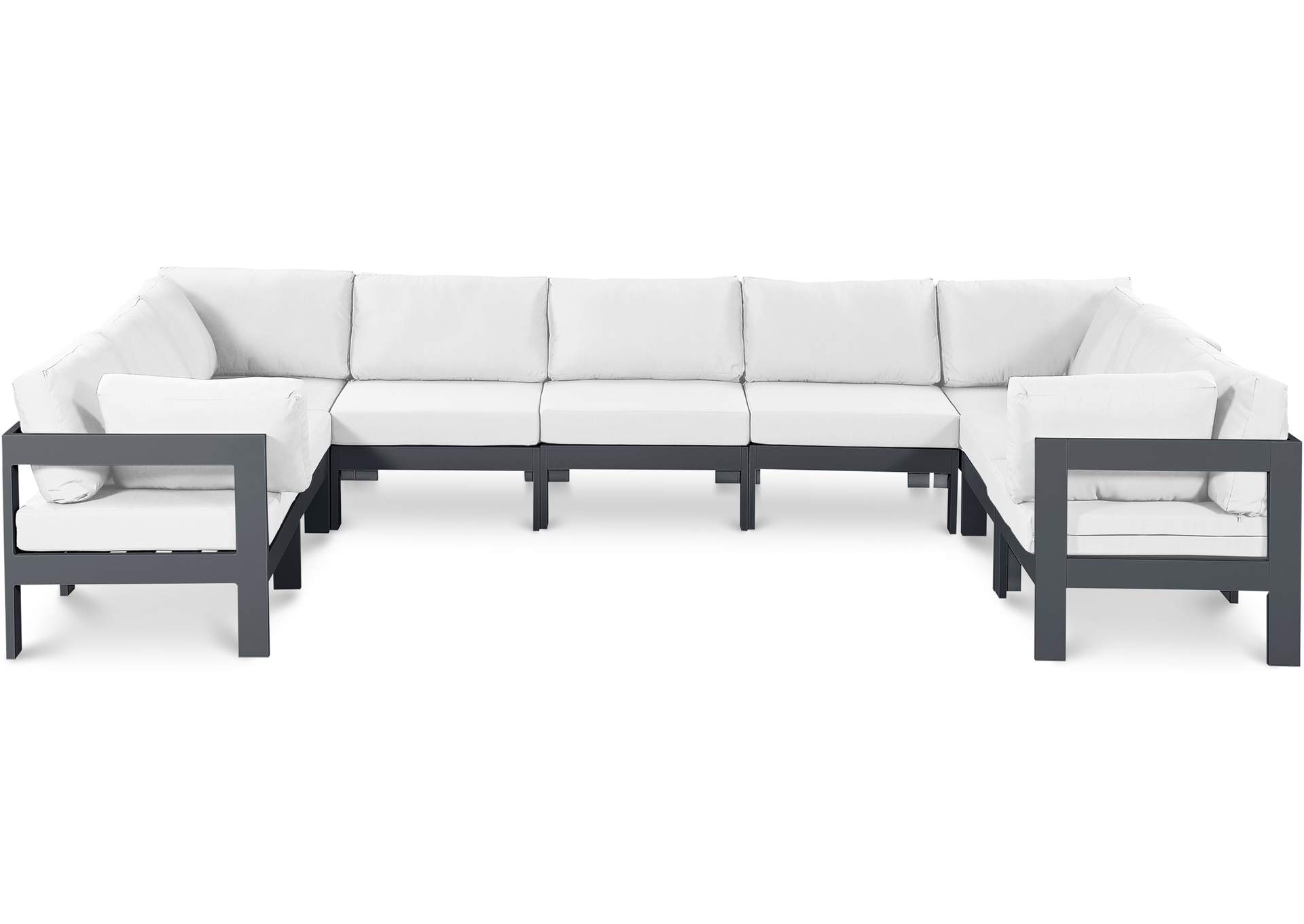 Nizuc White Water Resistant Fabric Outdoor Patio Modular Sectional,Meridian Furniture