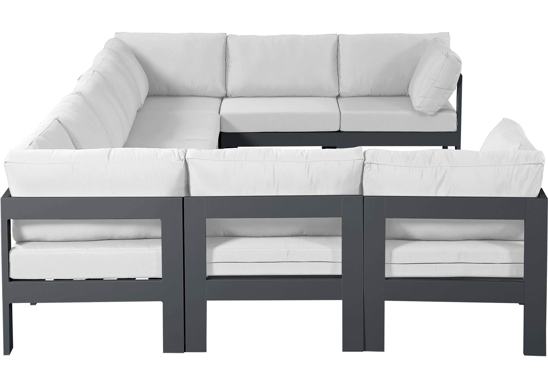 Nizuc White Water Resistant Fabric Outdoor Patio Modular Sectional,Meridian Furniture