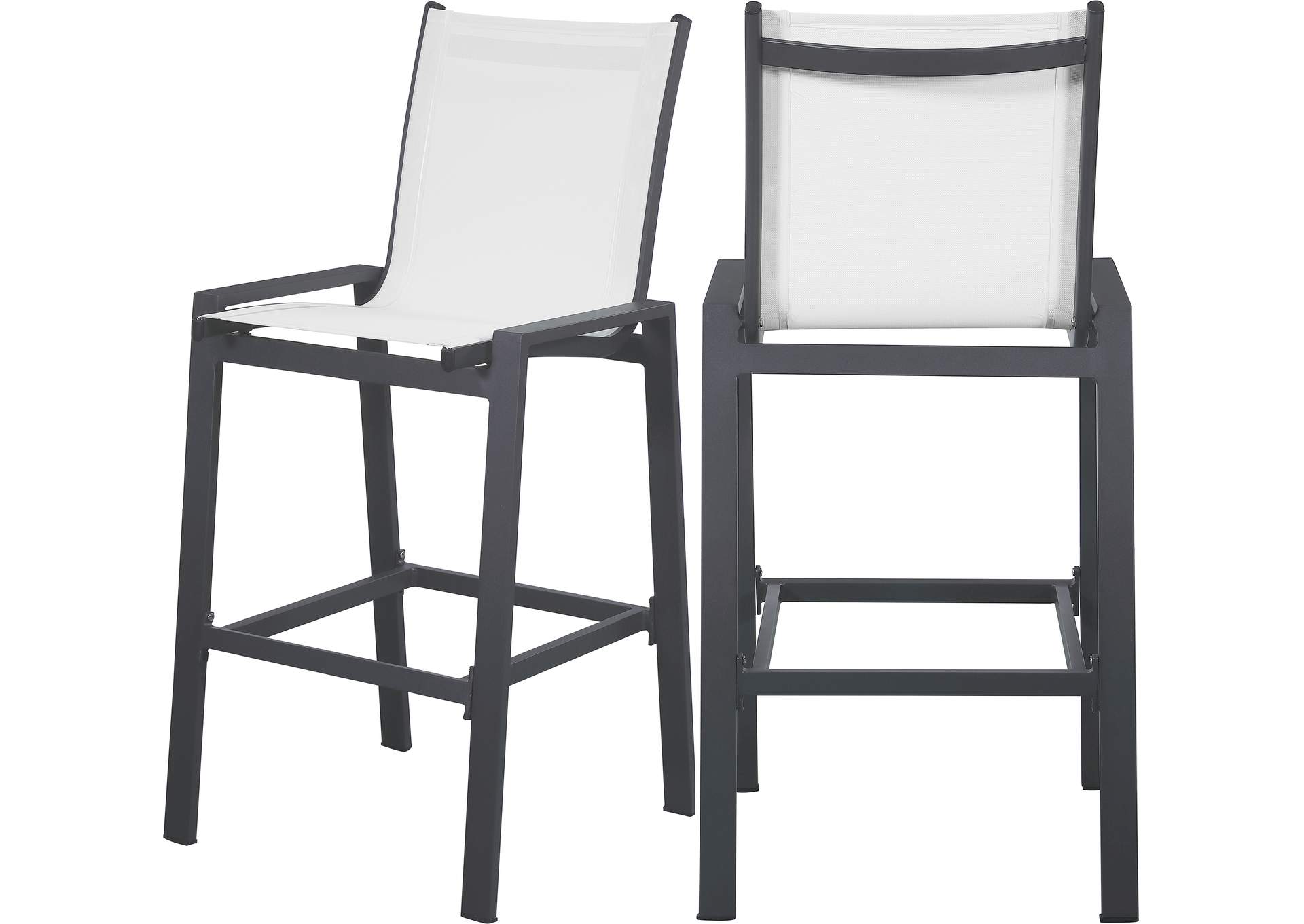 Nizuc White Mesh Waterproof Fabric Outdoor Patio Aluminum Mesh Barstool  Amazing Furniture - Downtown Norwich, CT