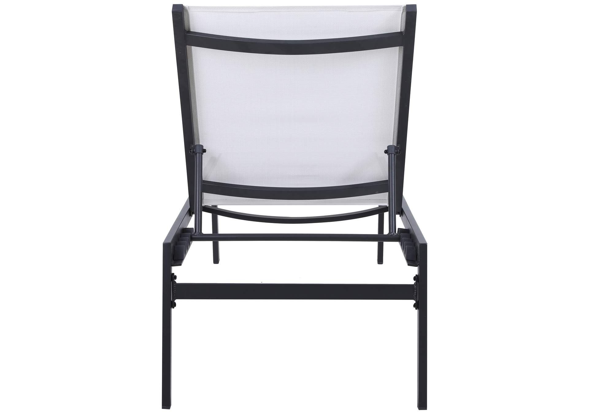 Santorini White Resilient Mesh Water Resistant Fabric Outdoor Patio Aluminum Mesh Chaise Lounge Chair,Meridian Furniture