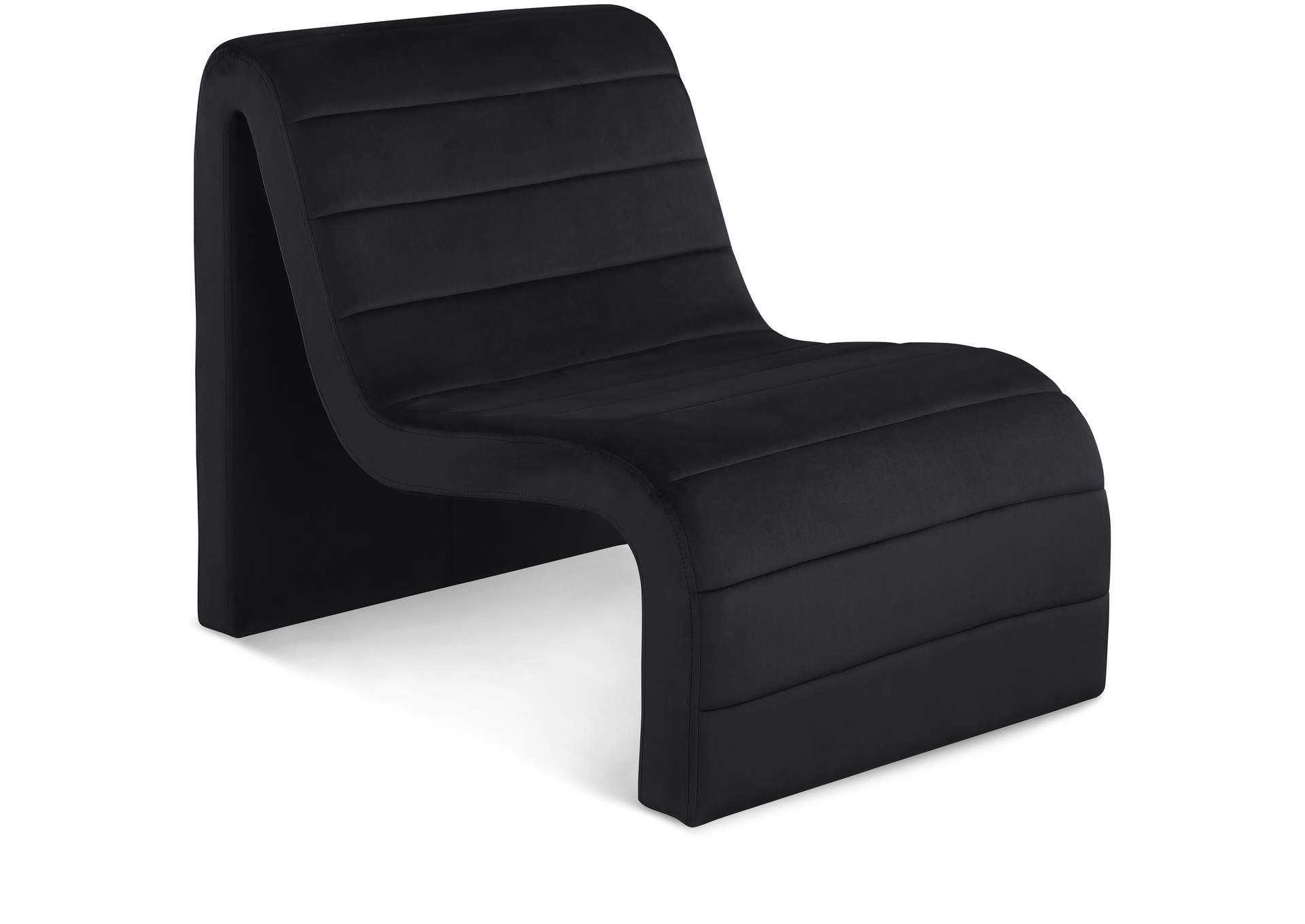 Ivy Black Velvet Accent Chair,Meridian Furniture