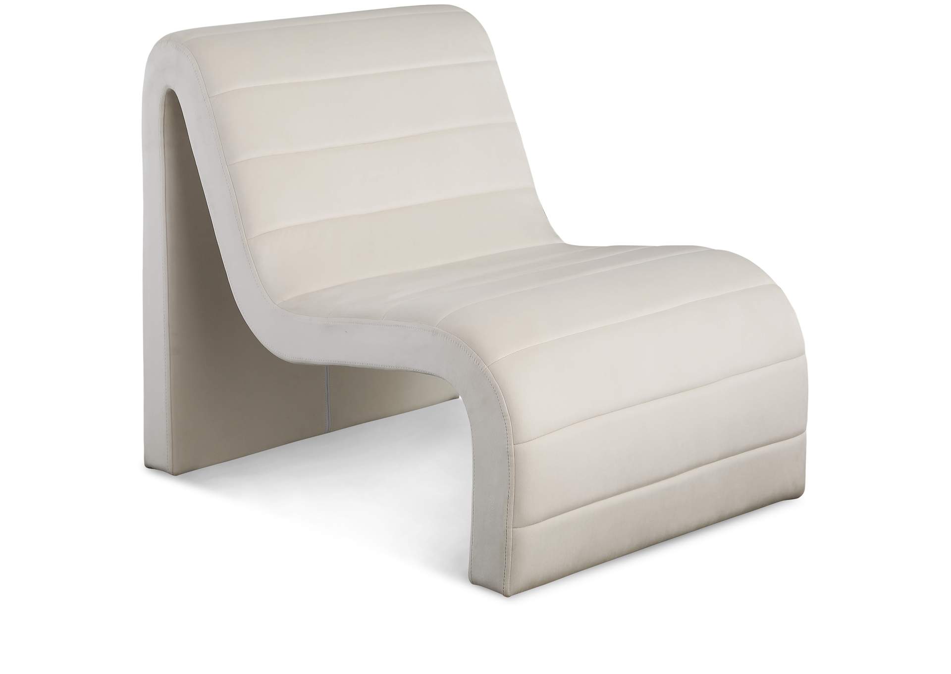 Ivy Cream Velvet Accent Chair,Meridian Furniture