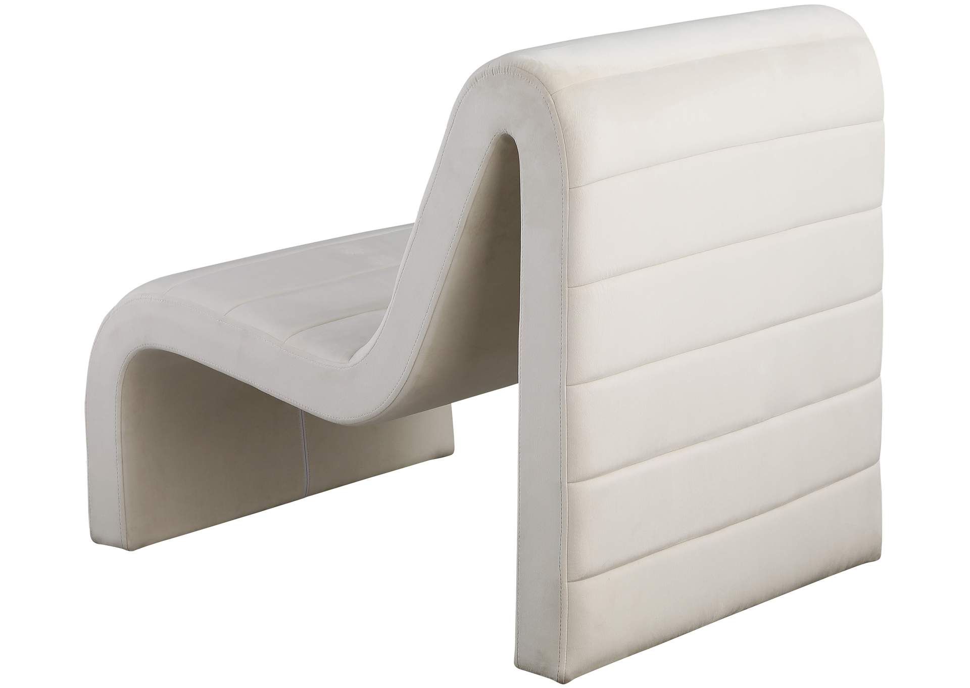 Ivy Cream Velvet Accent Chair,Meridian Furniture