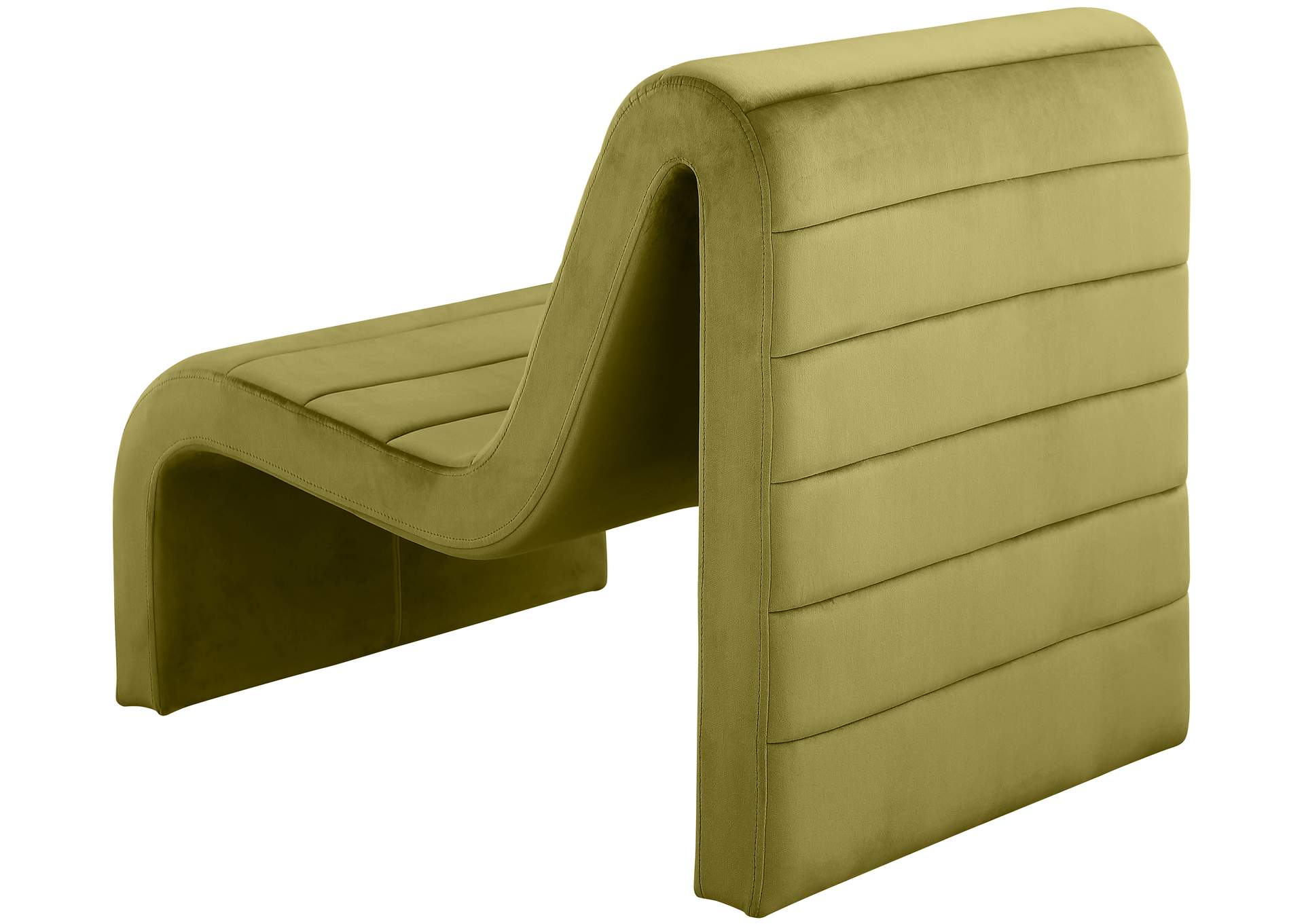 Ivy Olive Velvet Accent Chair,Meridian Furniture