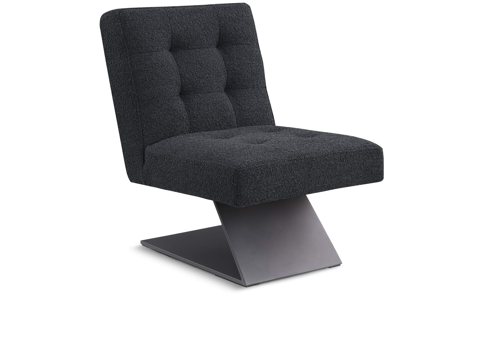 Zeal Black Boucle Fabric Accent Chair,Meridian Furniture