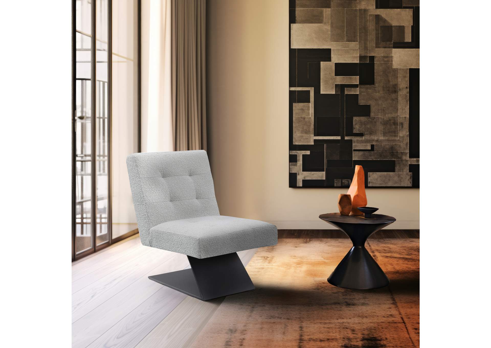 Zeal Cream Boucle Fabric Accent Chair,Meridian Furniture