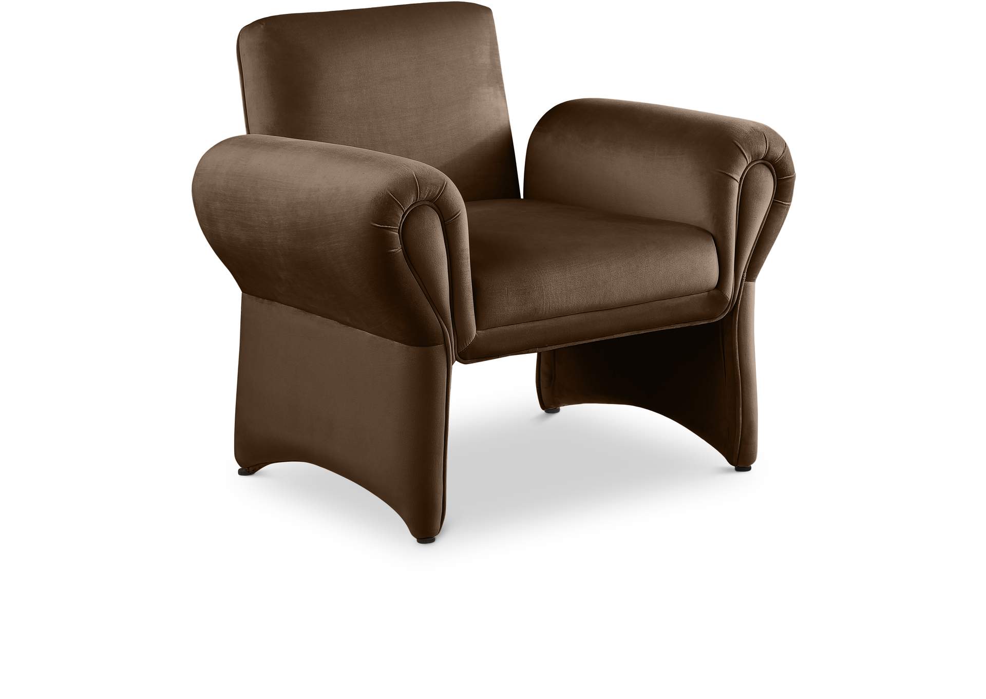 Fleurette Brown Velvet Accent Chair,Meridian Furniture