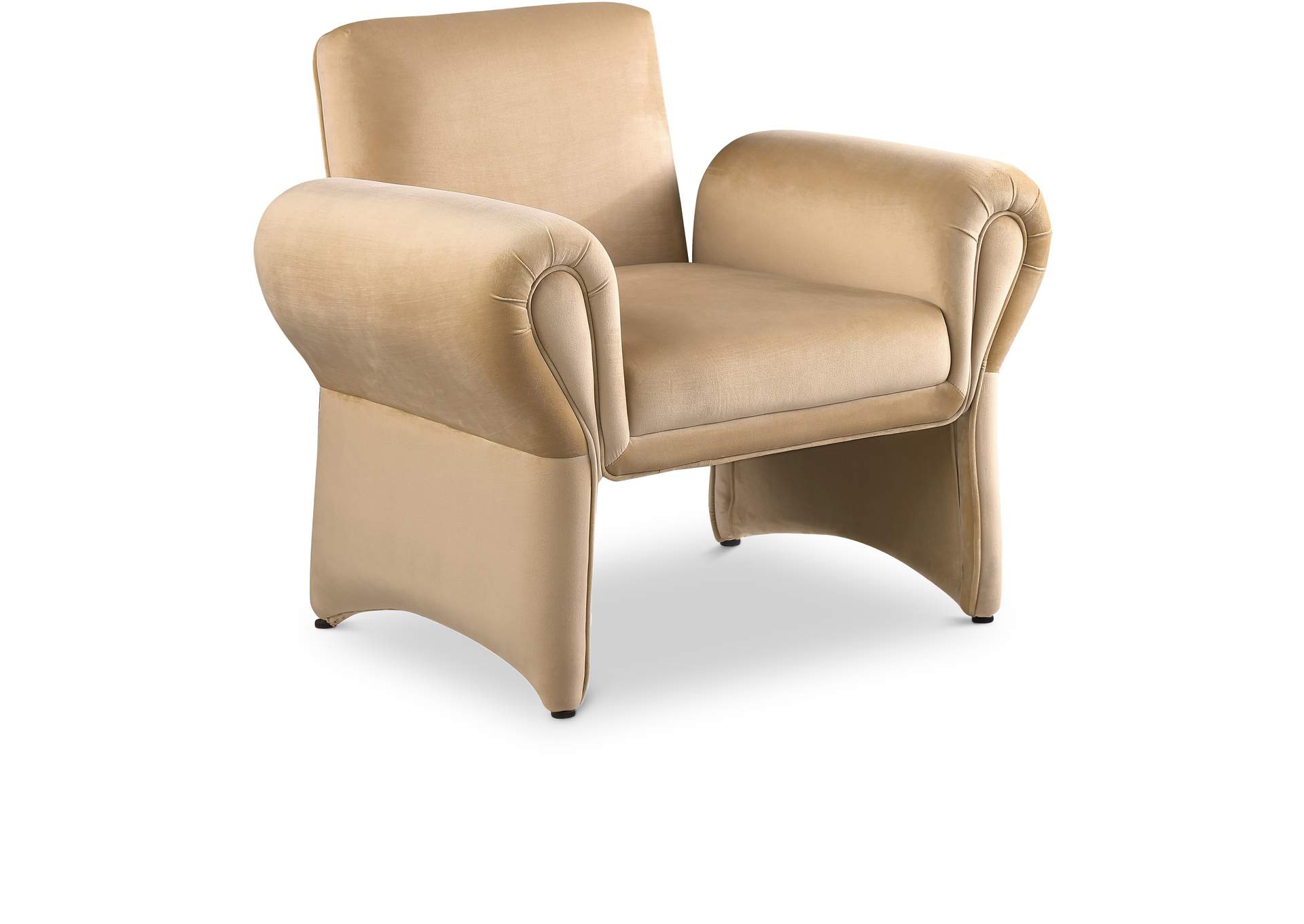 Fleurette Camel Velvet Accent Chair,Meridian Furniture