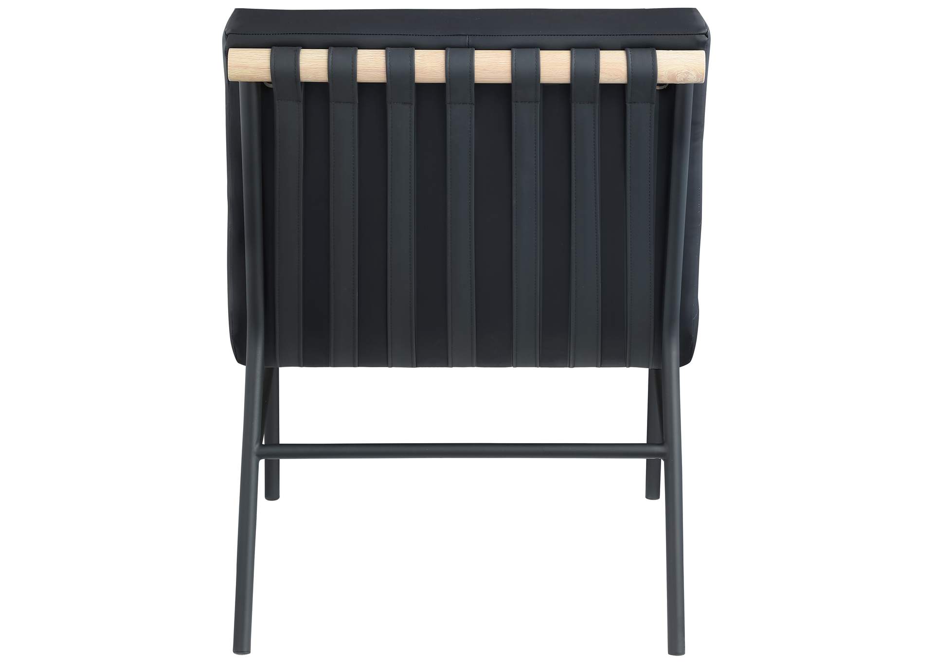 Burke Black Faux Leather Accent Chair,Meridian Furniture