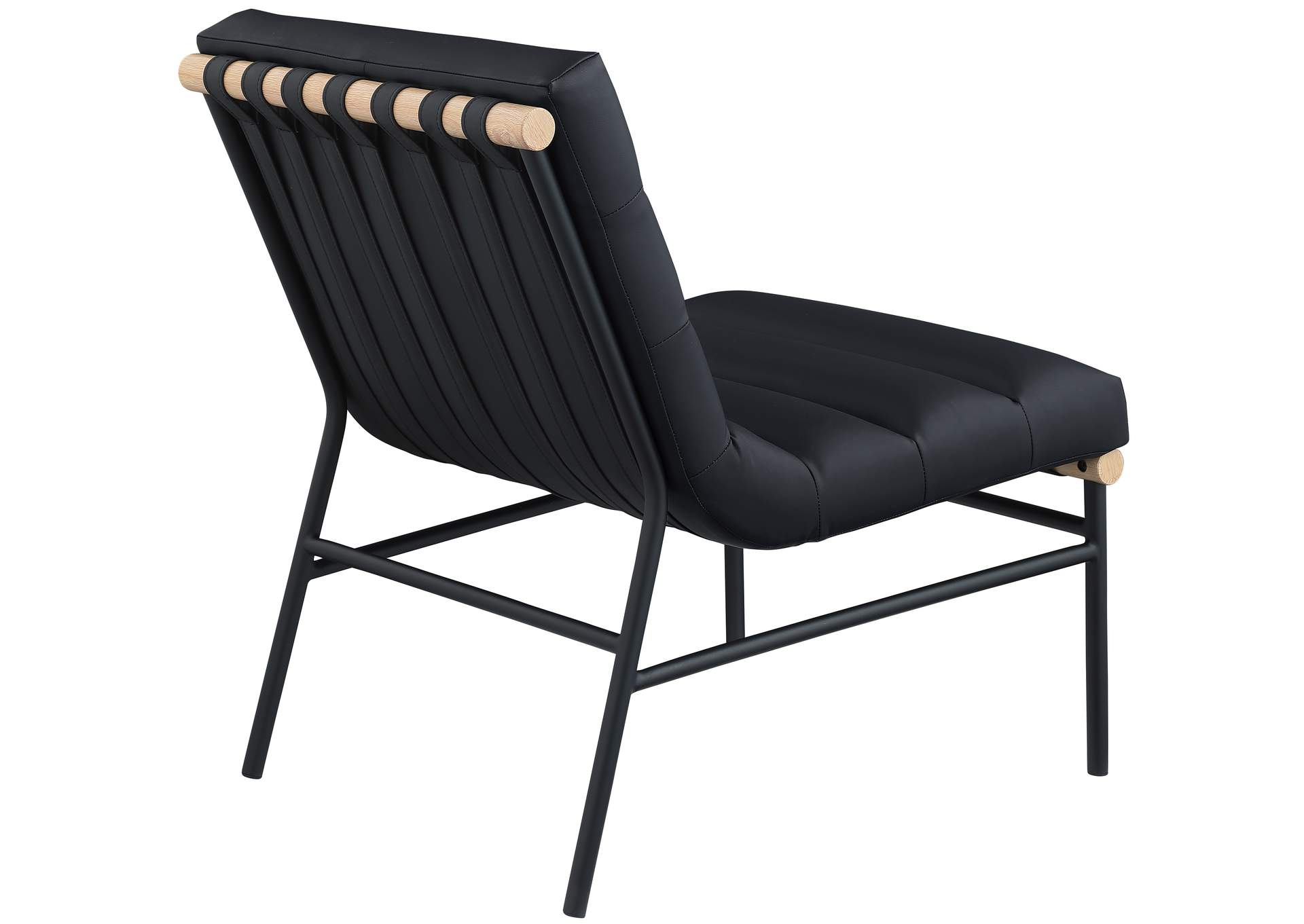 Burke Black Faux Leather Accent Chair,Meridian Furniture