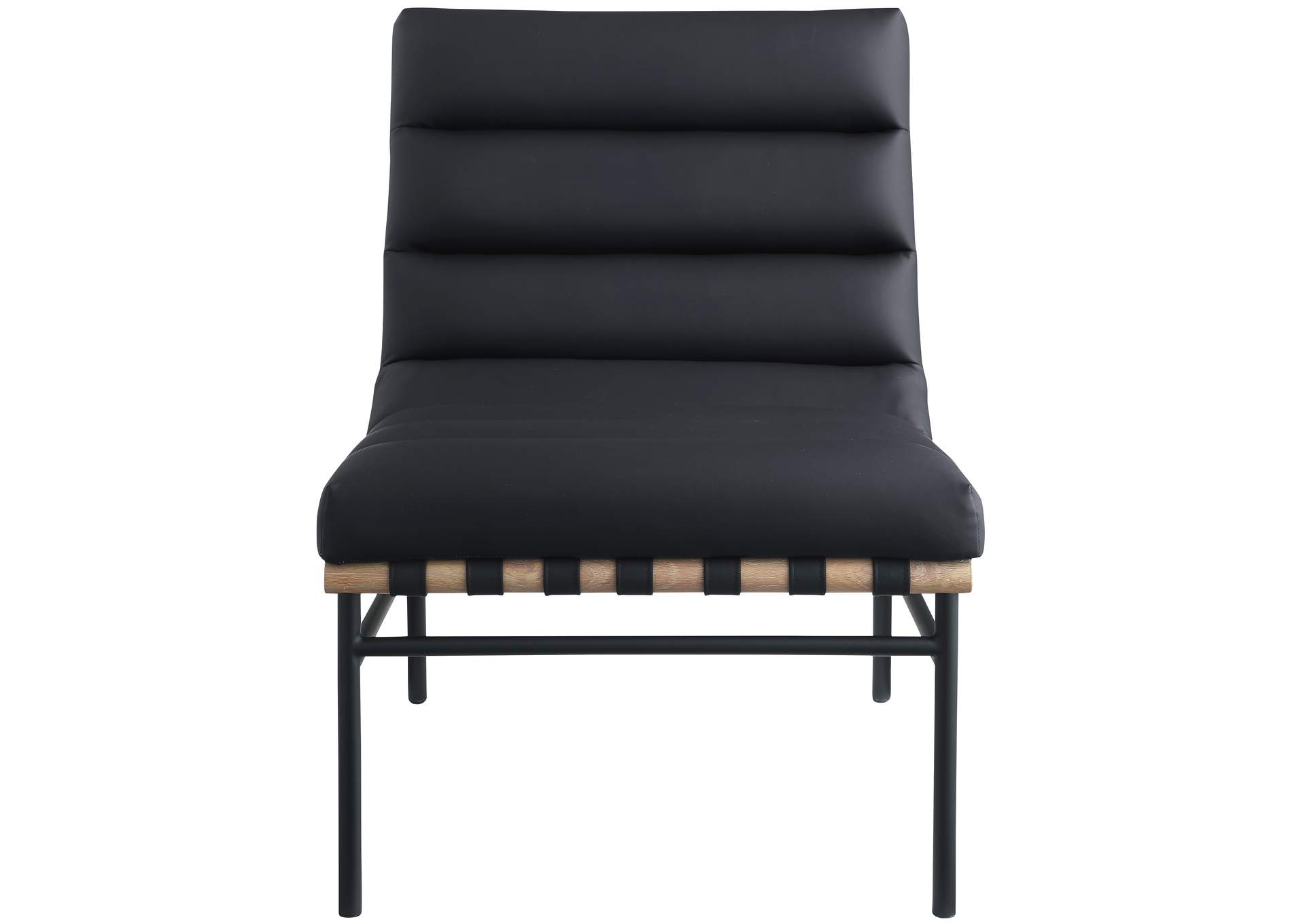 Burke Black Faux Leather Accent Chair,Meridian Furniture