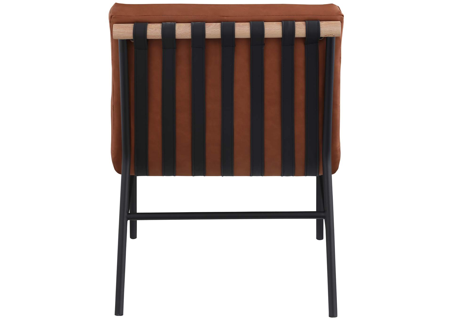 Burke Cognac Faux Leather Accent Chair,Meridian Furniture