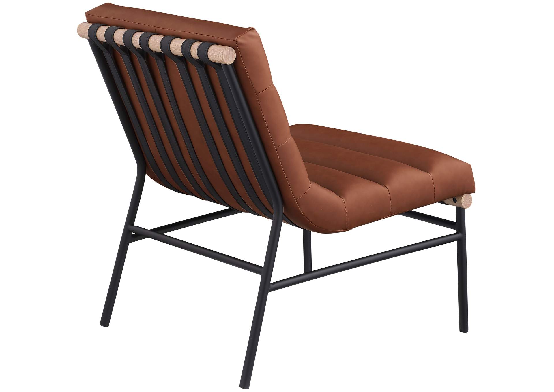 Burke Cognac Faux Leather Accent Chair,Meridian Furniture