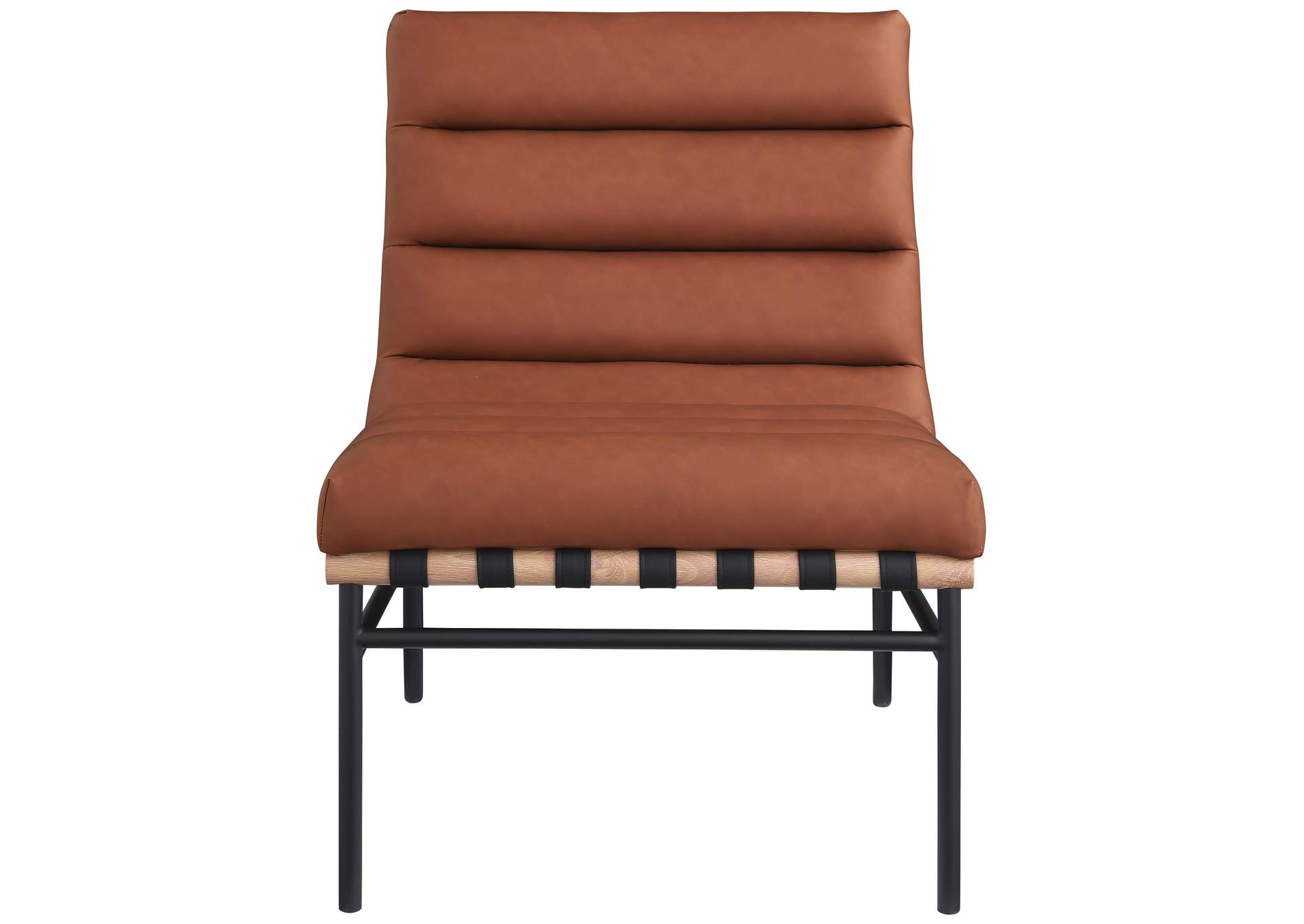 Burke Cognac Faux Leather Accent Chair,Meridian Furniture