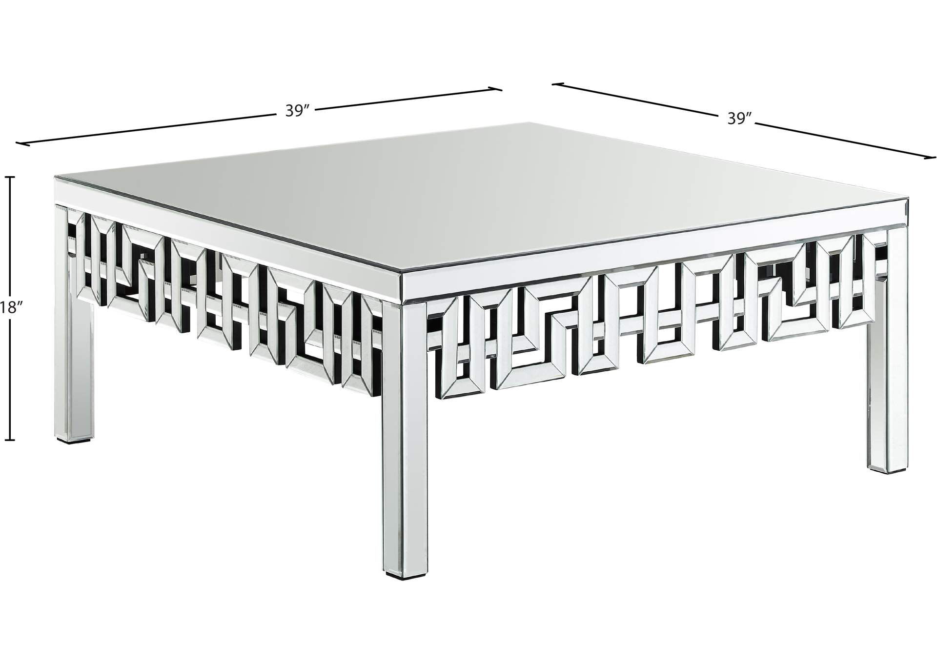 Aria Mirrored Coffee Table,Meridian Furniture