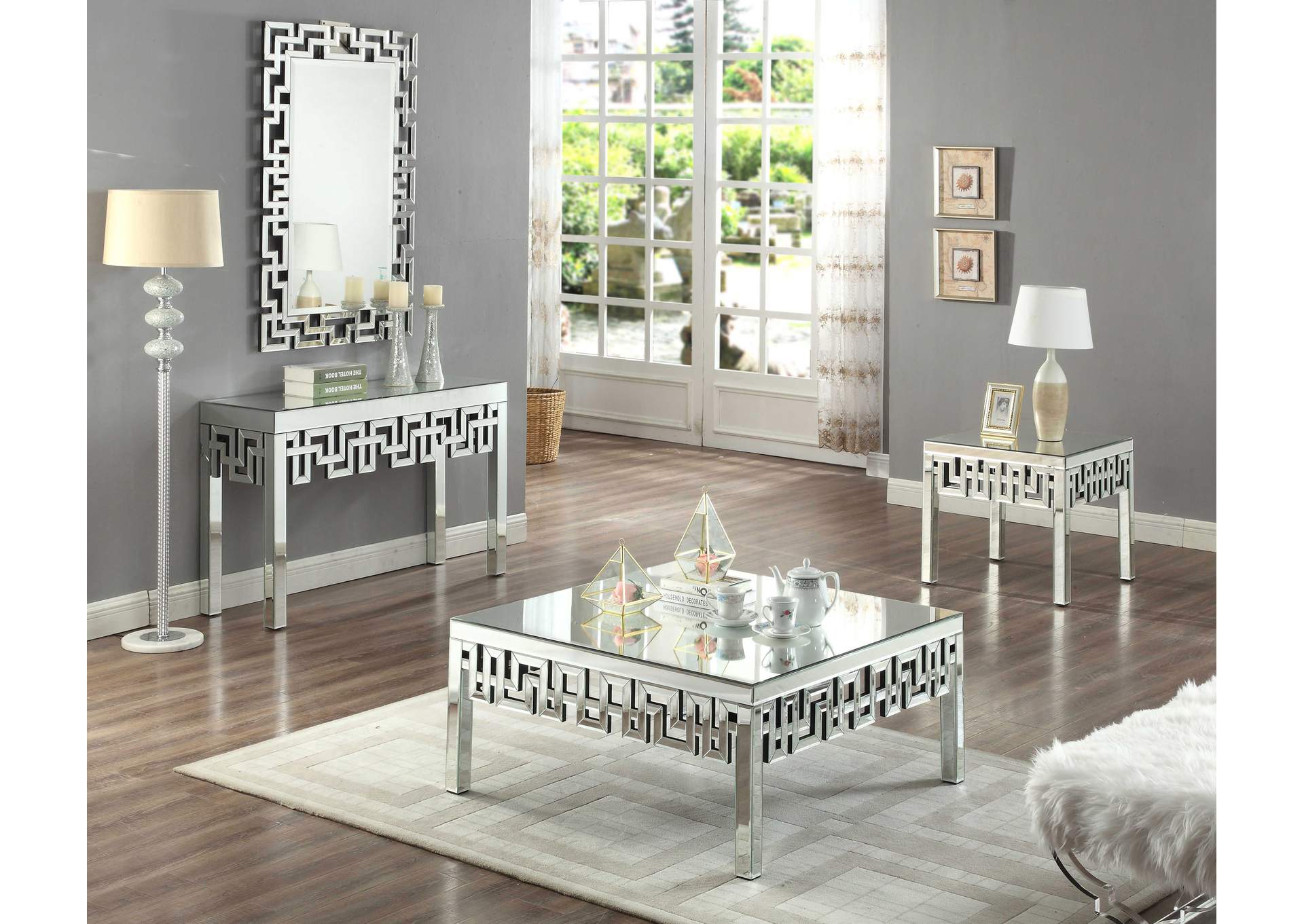 Aria Mirrored Coffee Table,Meridian Furniture