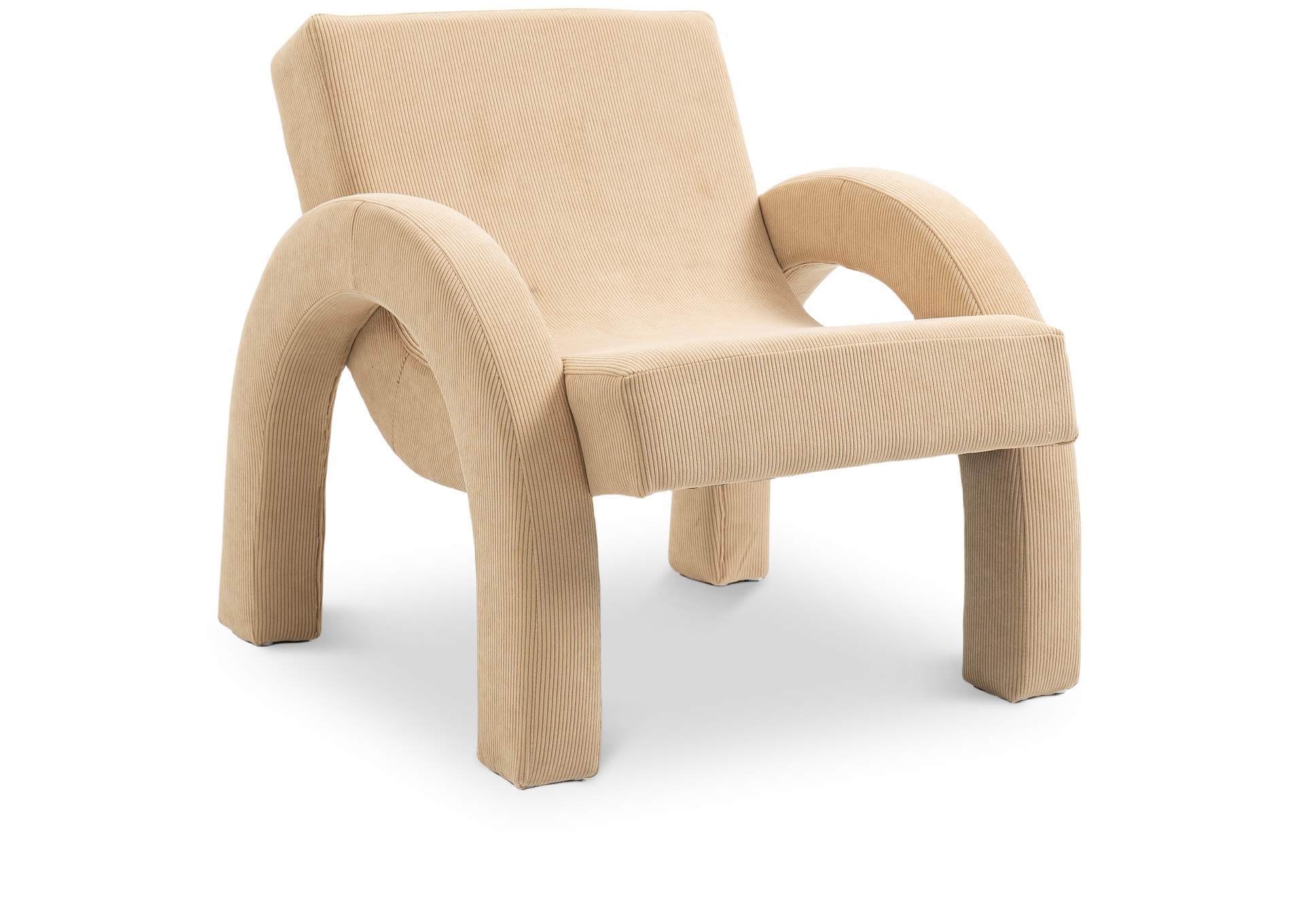 Corduroy Beige Corduroy Fabric Accent Chair,Meridian Furniture