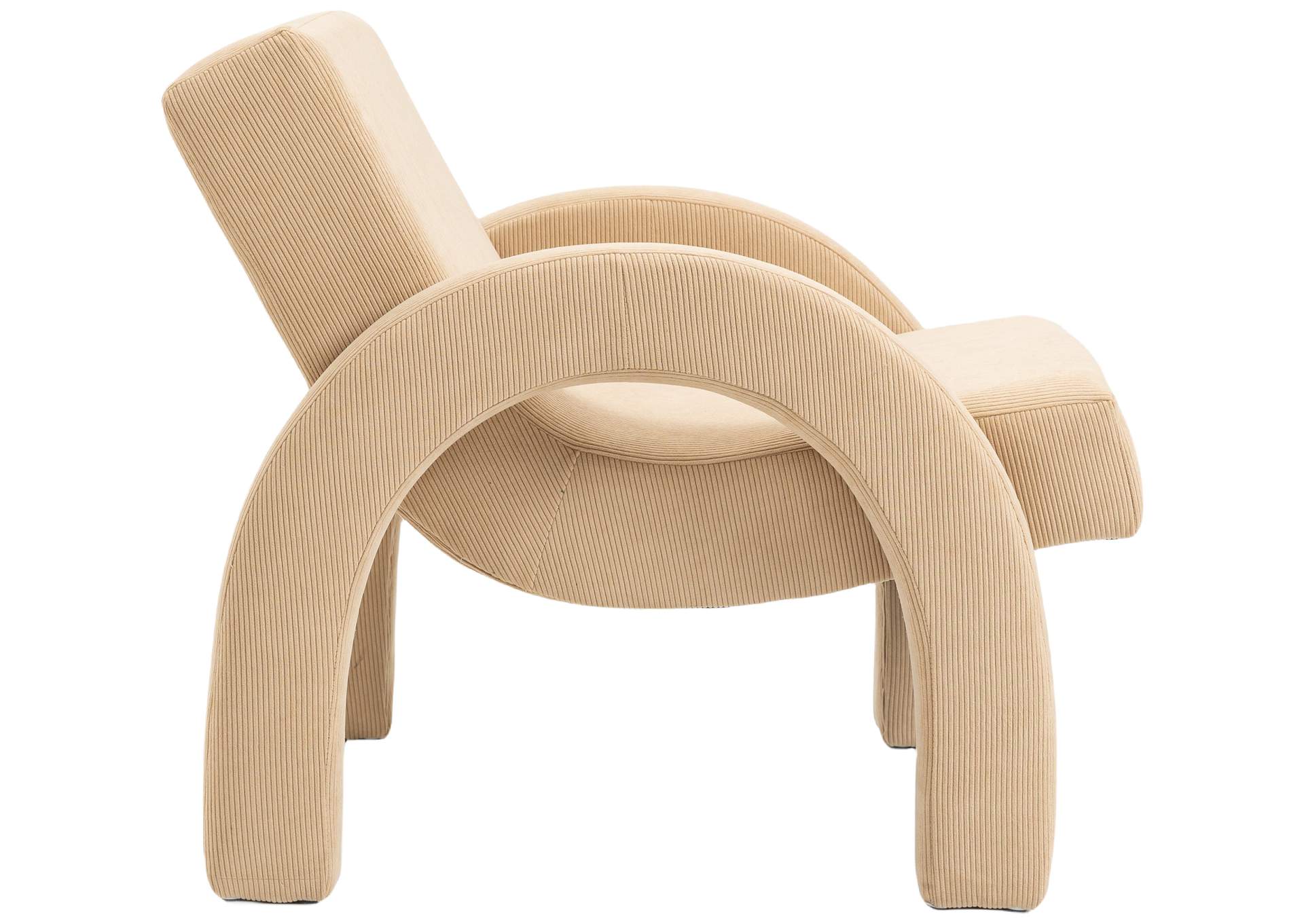 Corduroy Beige Corduroy Fabric Accent Chair,Meridian Furniture