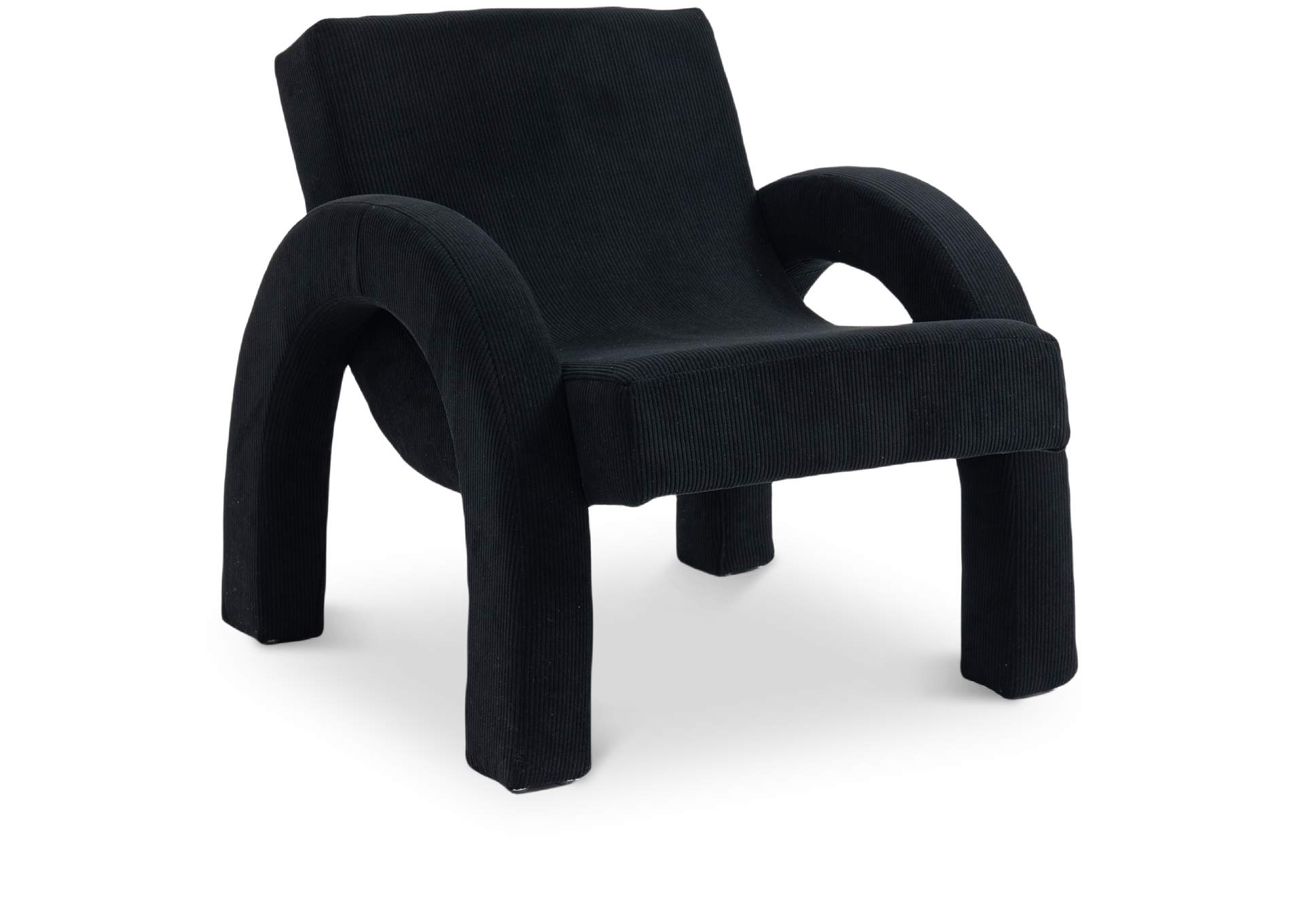 Corduroy Black Corduroy Fabric Accent Chair,Meridian Furniture