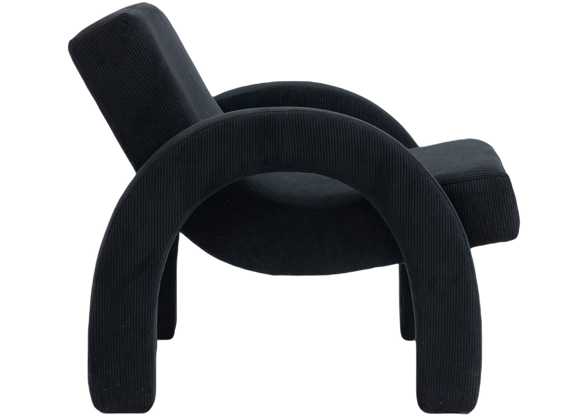 Corduroy Black Corduroy Fabric Accent Chair,Meridian Furniture