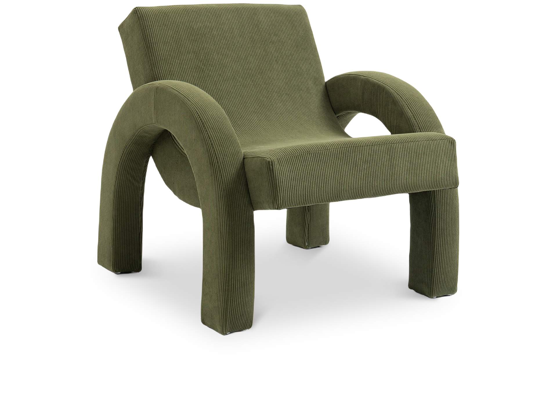 Corduroy Green Corduroy Fabric Accent Chair,Meridian Furniture