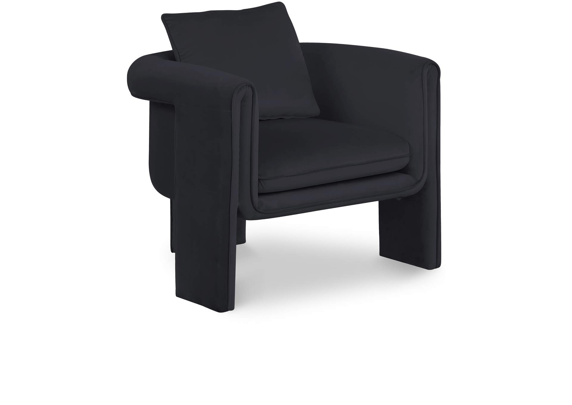 Sloan Black Velvet Accent Chair,Meridian Furniture