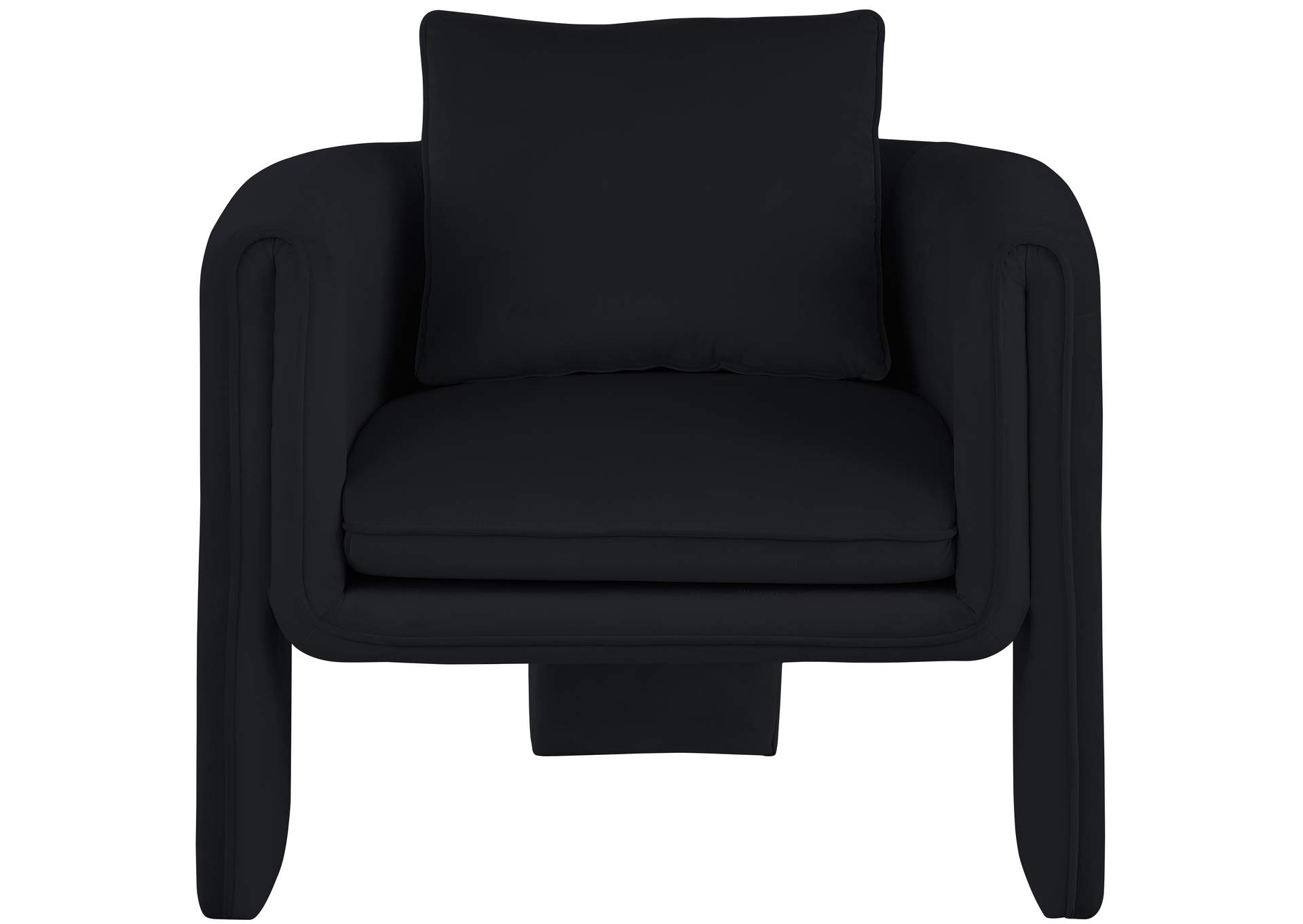 Sloan Black Velvet Accent Chair,Meridian Furniture