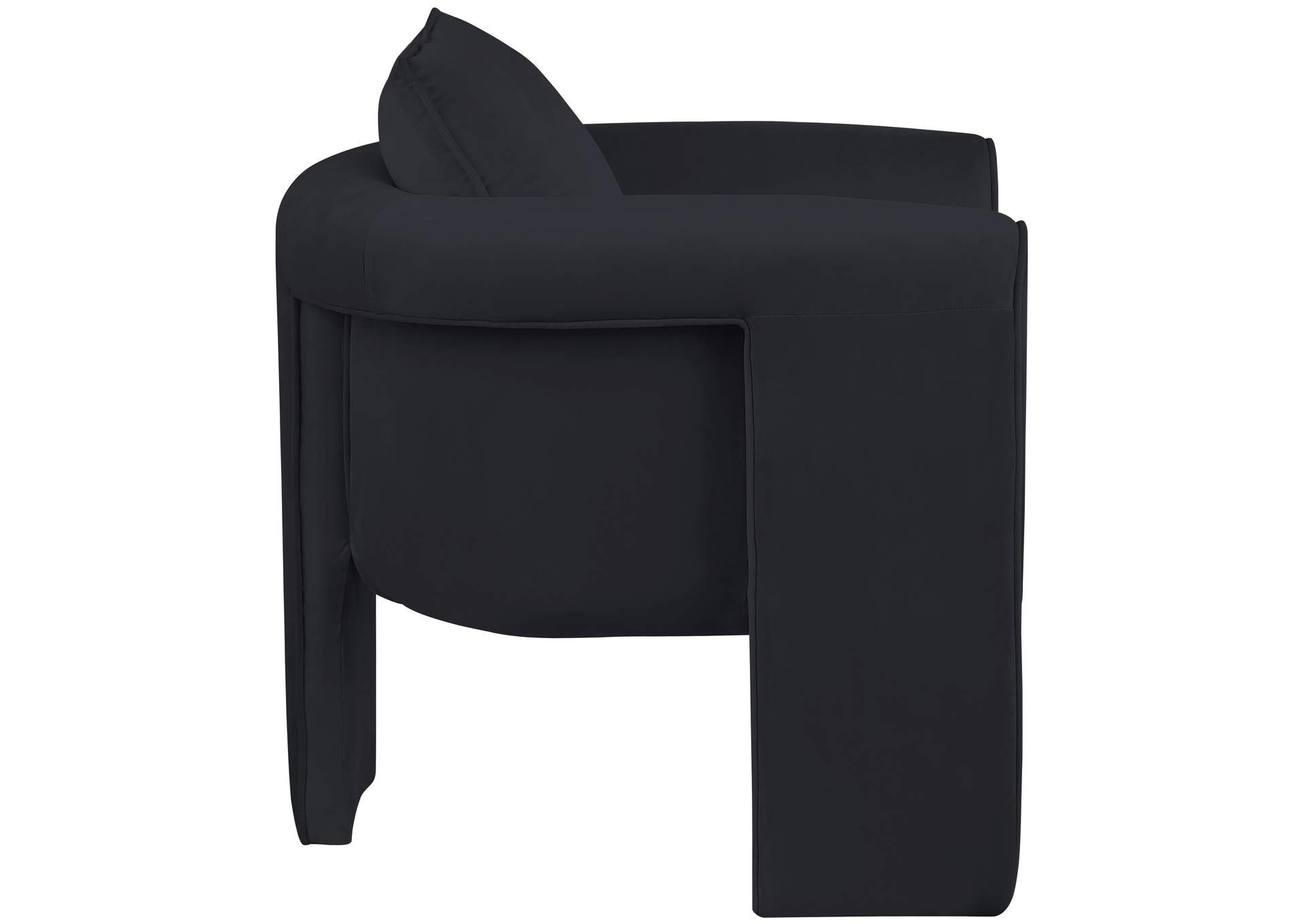 Sloan Black Velvet Accent Chair,Meridian Furniture