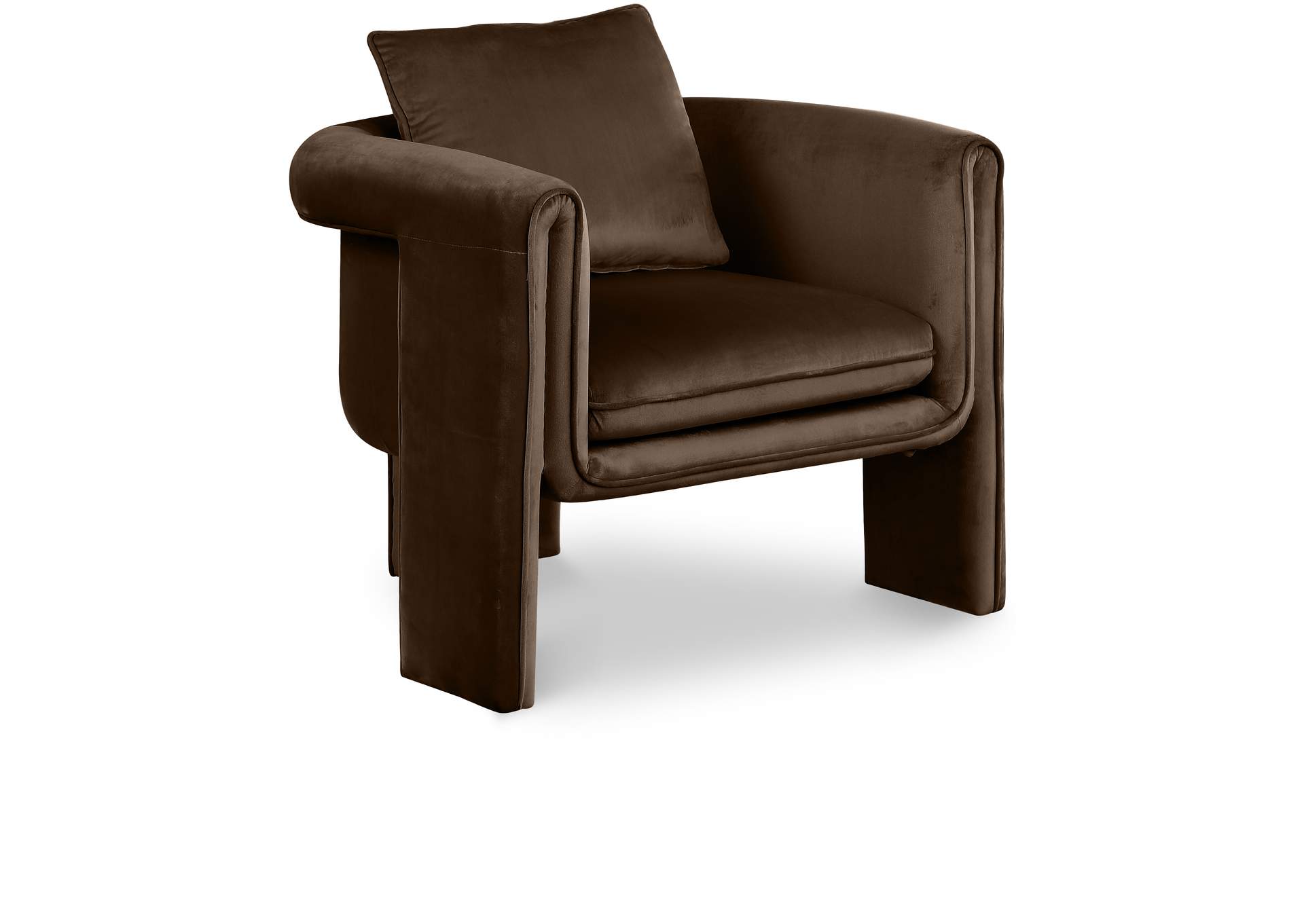 Sloan Brown Velvet Accent Chair,Meridian Furniture