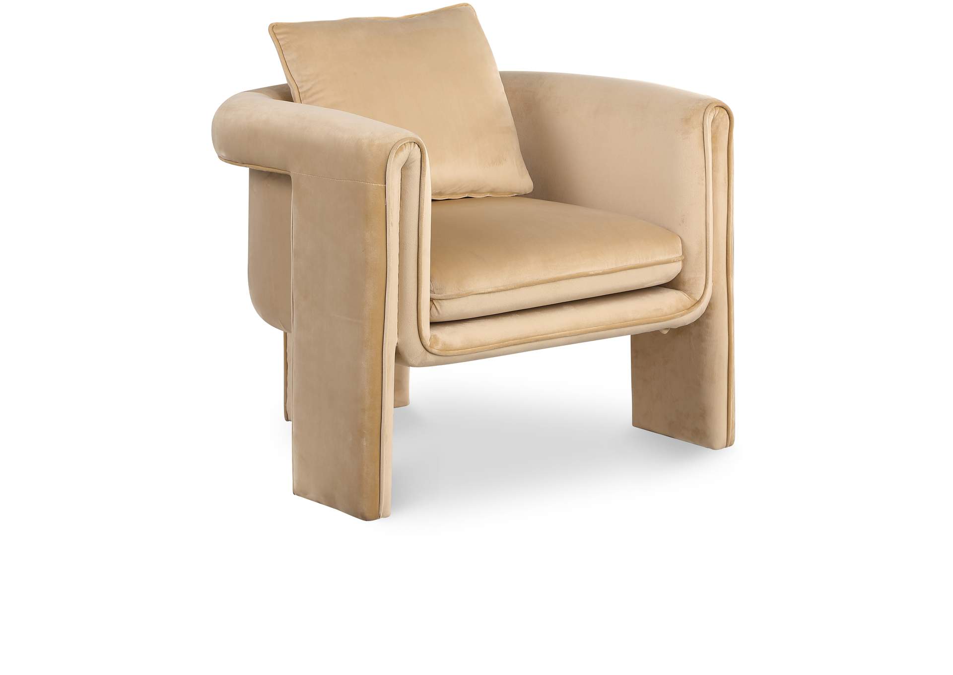 Sloan Camel Velvet Accent Chair,Meridian Furniture