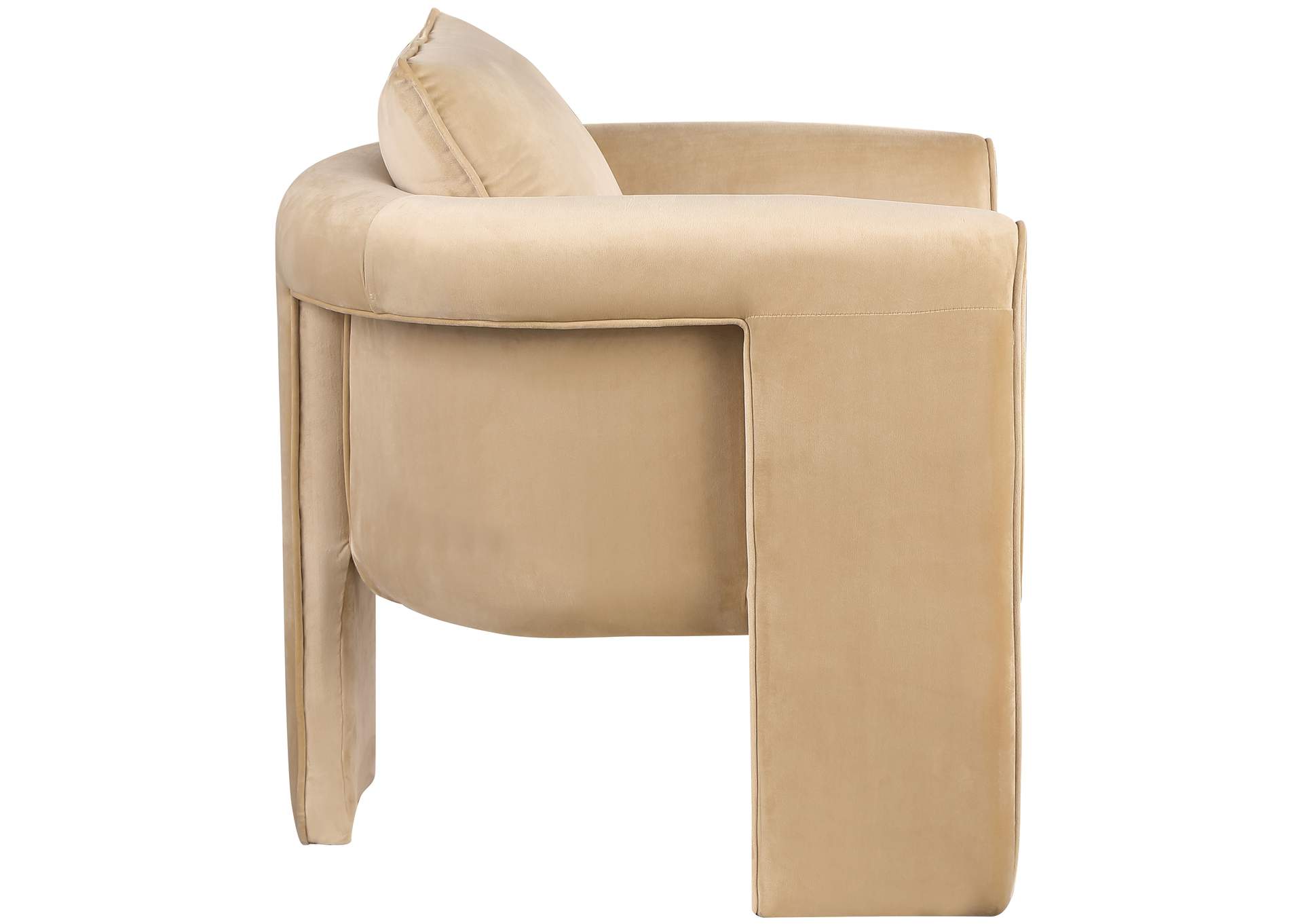 Sloan Camel Velvet Accent Chair,Meridian Furniture