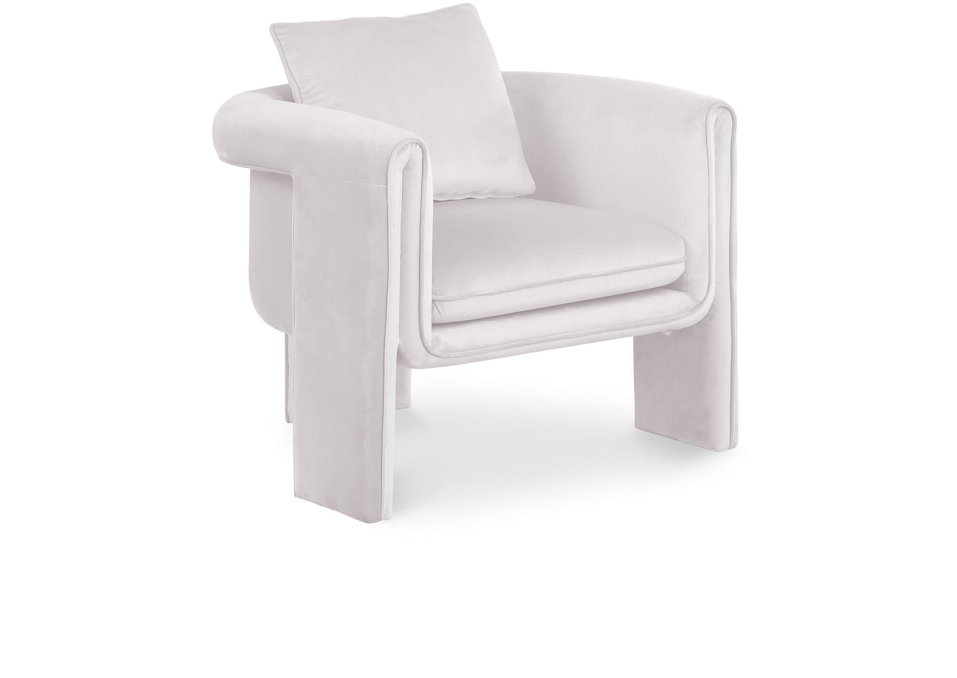 Sloan Cream Velvet Accent Chair,Meridian Furniture