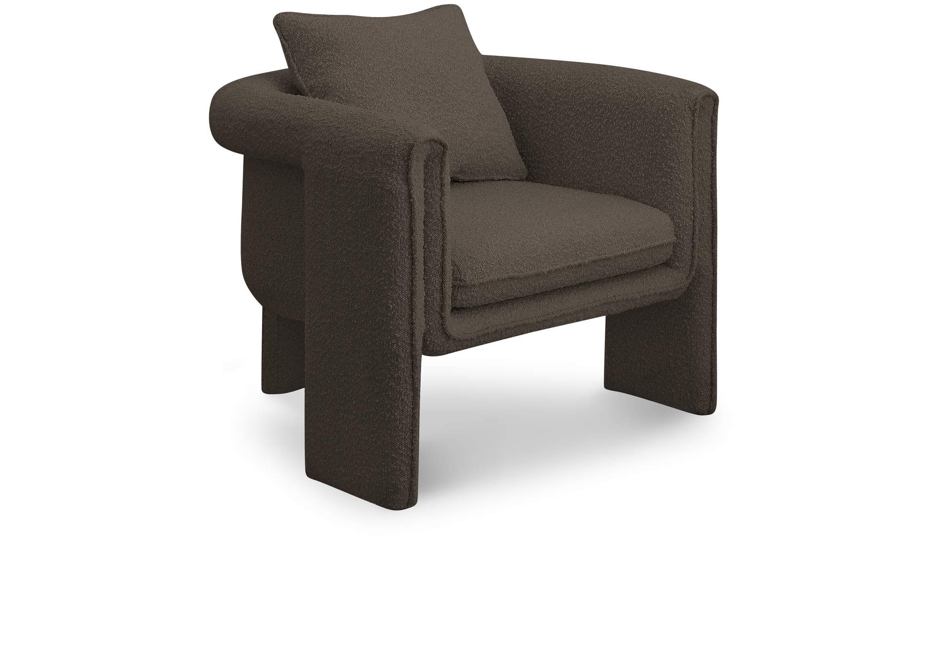 Stylus Brown Boucle Fabric Accent Chair,Meridian Furniture