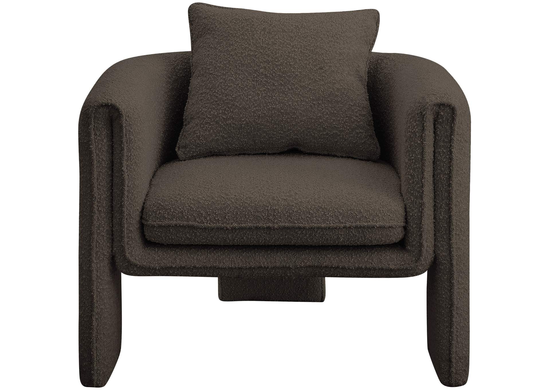 Stylus Brown Boucle Fabric Accent Chair,Meridian Furniture