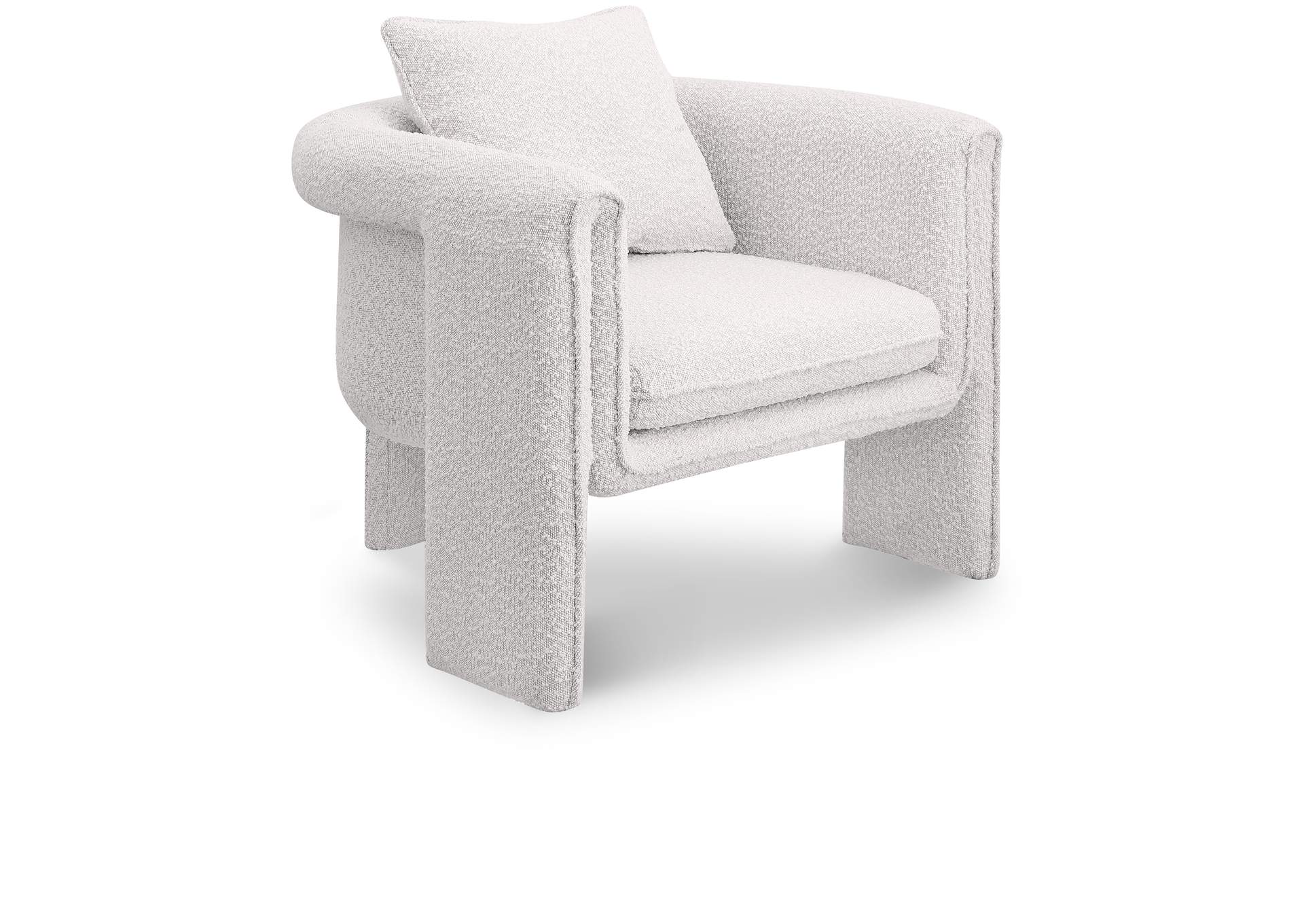 Stylus Cream Boucle Fabric Accent Chair,Meridian Furniture