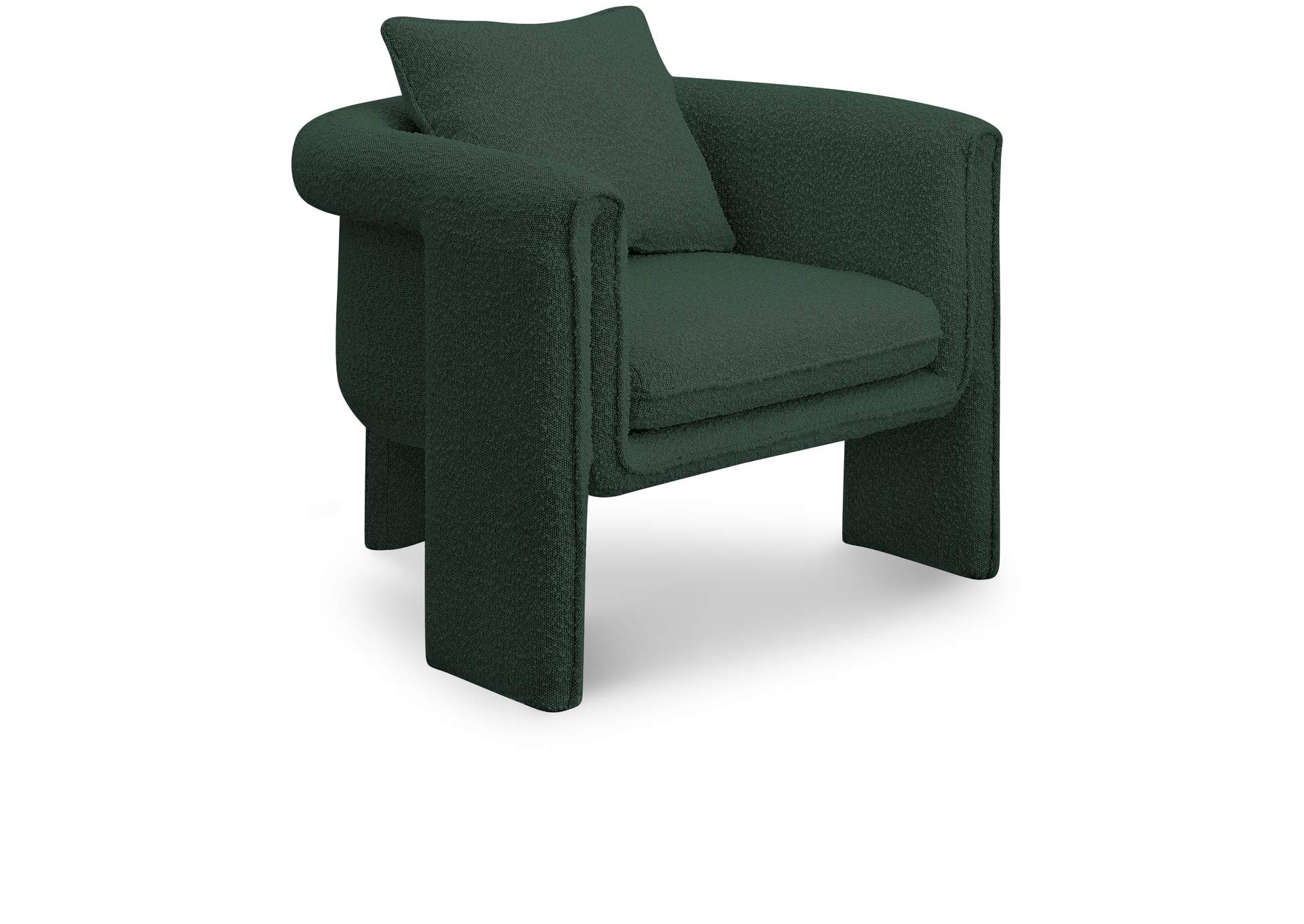 Stylus Green Boucle Fabric Accent Chair,Meridian Furniture