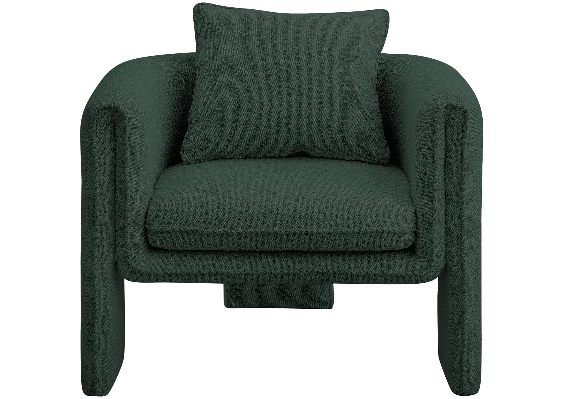 Stylus Green Boucle Fabric Accent Chair,Meridian Furniture