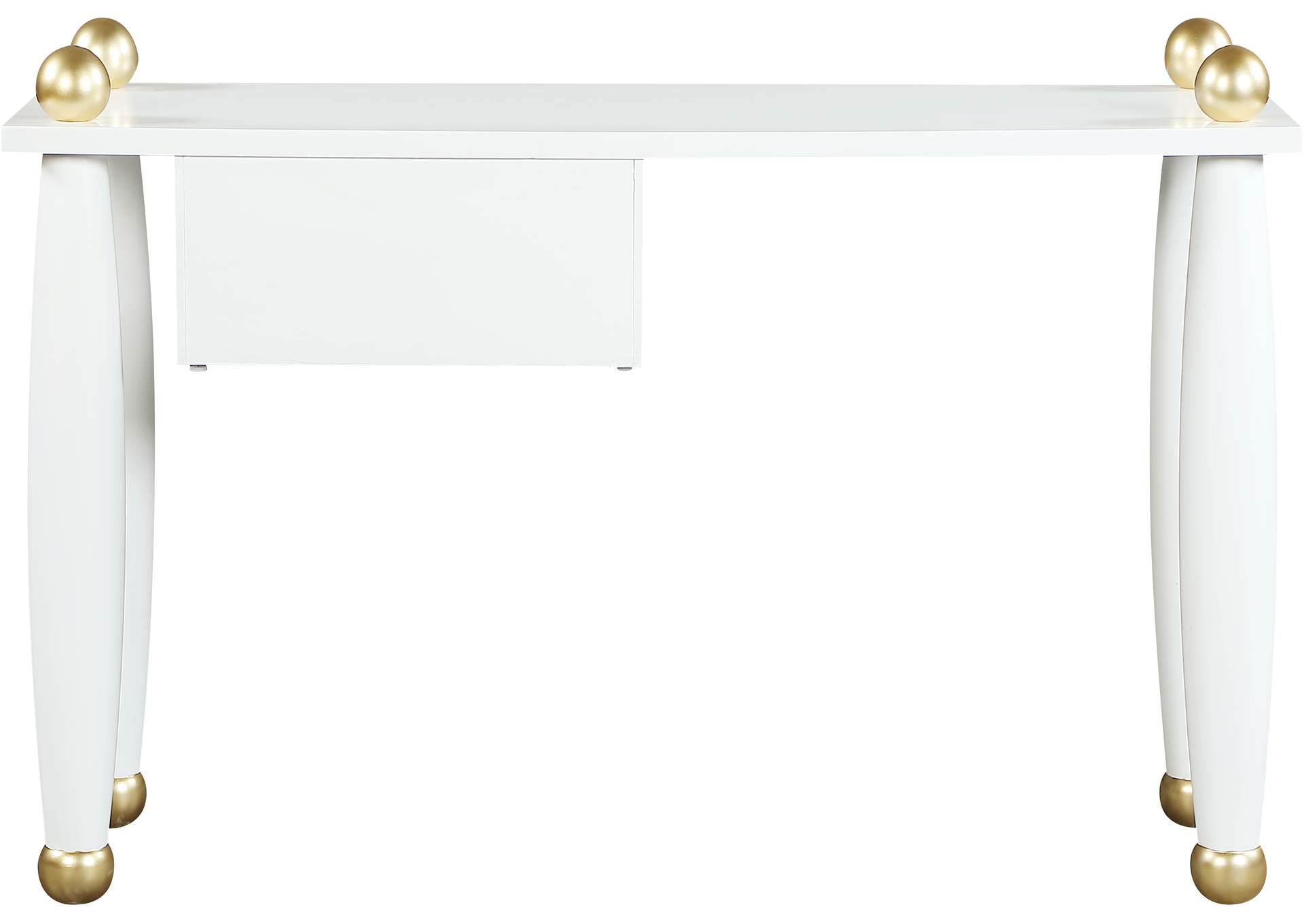 Etro White / Gold Desk/Console,Meridian Furniture
