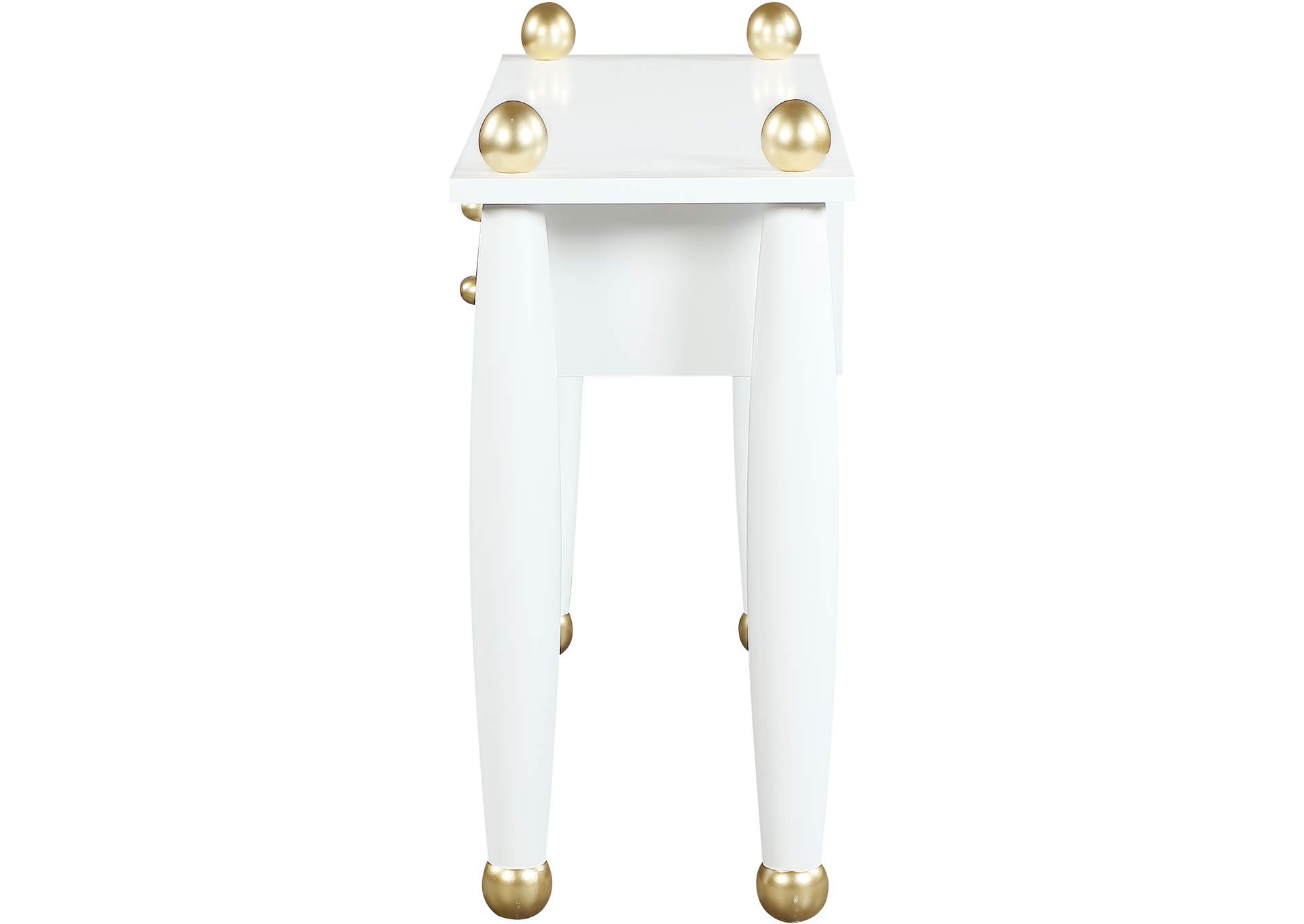 Etro White / Gold Desk/Console,Meridian Furniture